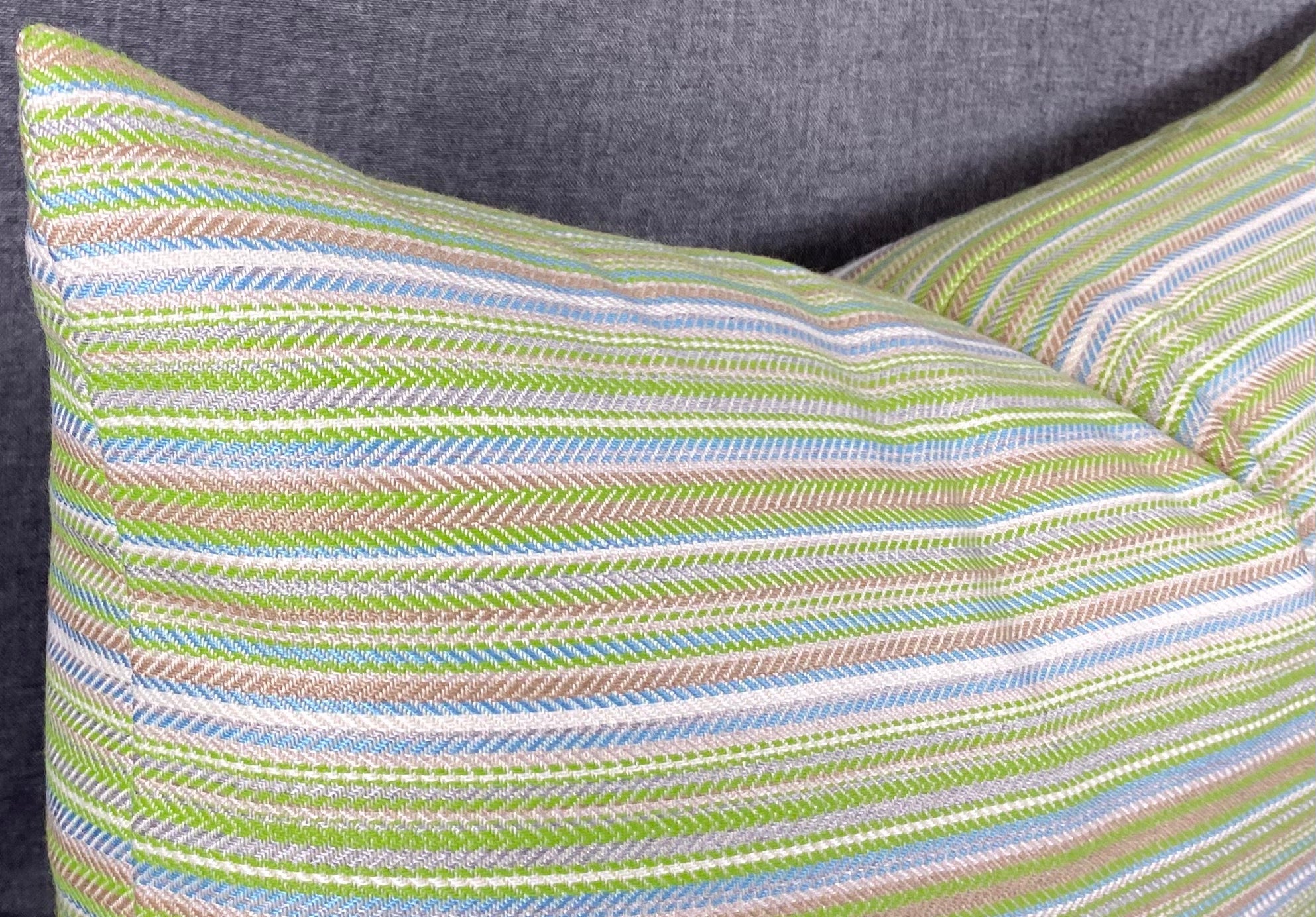 Luxury Outdoor Lumbar Pillow - 22" x 12" - Kinsley Seaweed