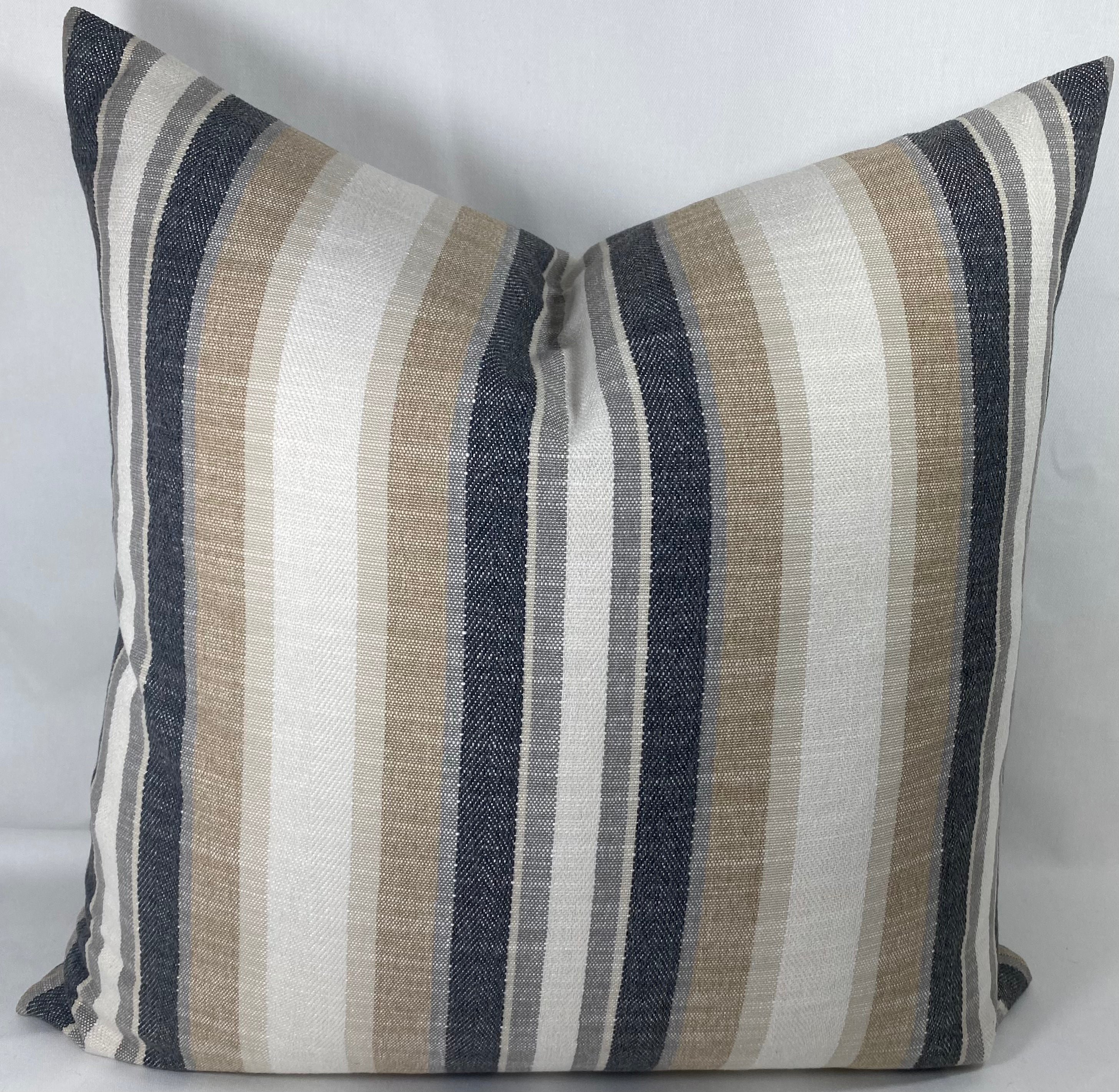Luxury Pillow – 24" × 24" – Ponce Natural | Neutral Stripes – Kim ...