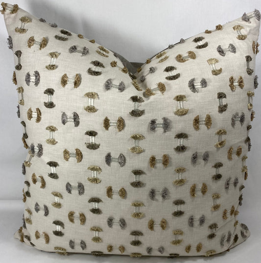 Luxury Pillow - 24" x 24" - Frayed Travertine