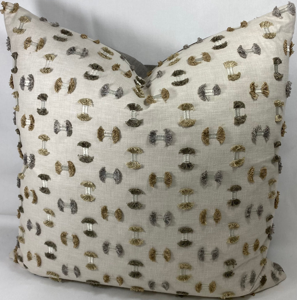 Luxury Pillow – 24" × 24" – Frayed Travertine