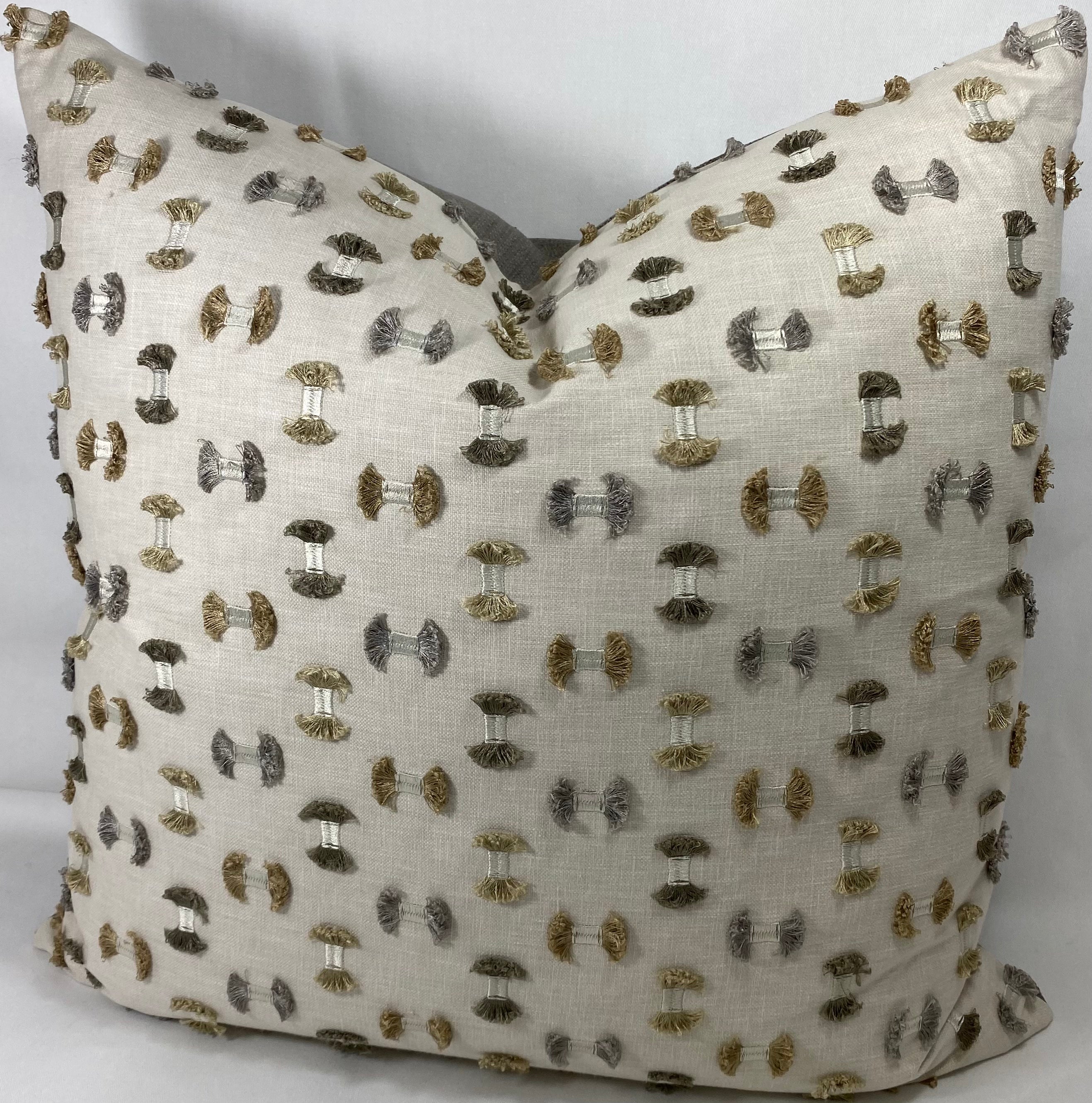 Luxury Pillow – 24" × 24" – Frayed Travertine