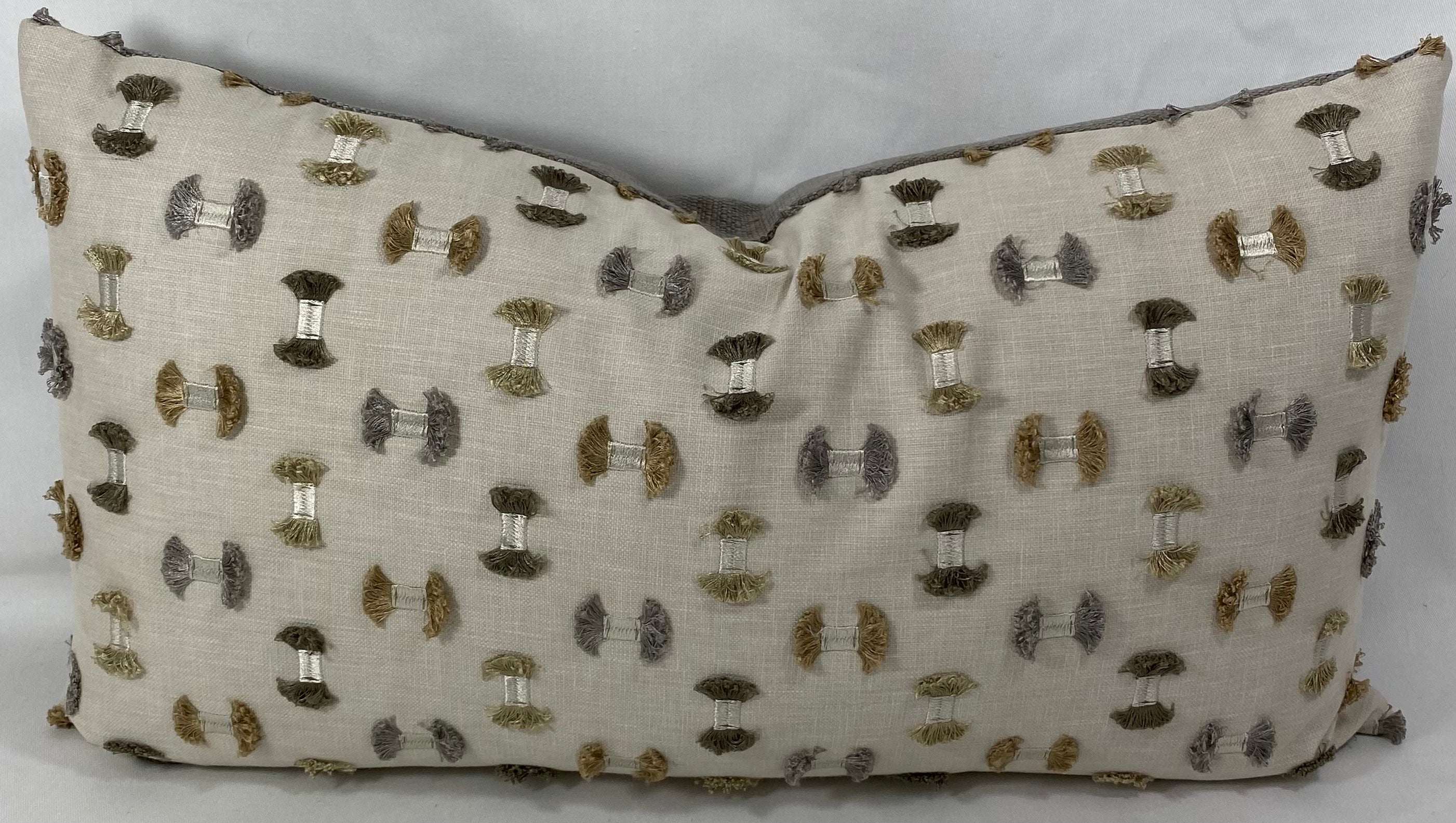 Luxury Lumbar Pillow - 24" x 14" - Frayed Travertine