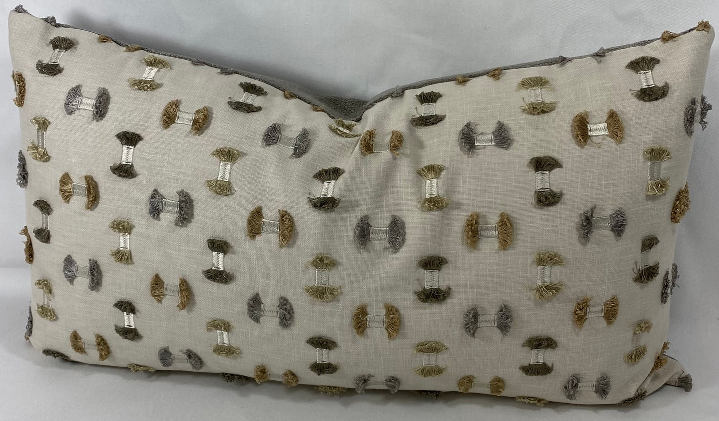 Luxury Lumbar Pillow - 24" x 14" - Frayed Travertine