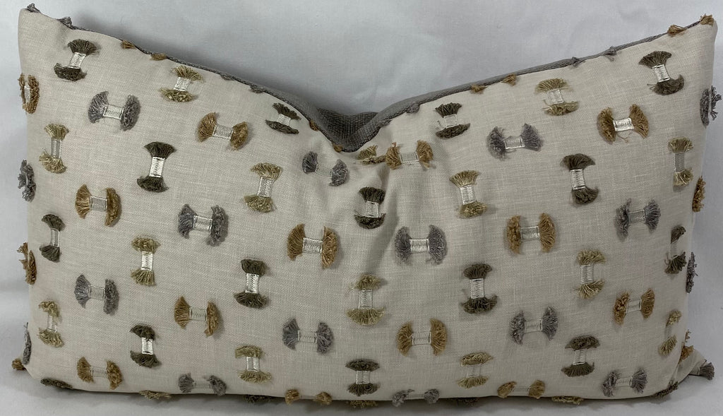 Luxury Lumbar Pillow - 24" x 14" - Frayed Travertine