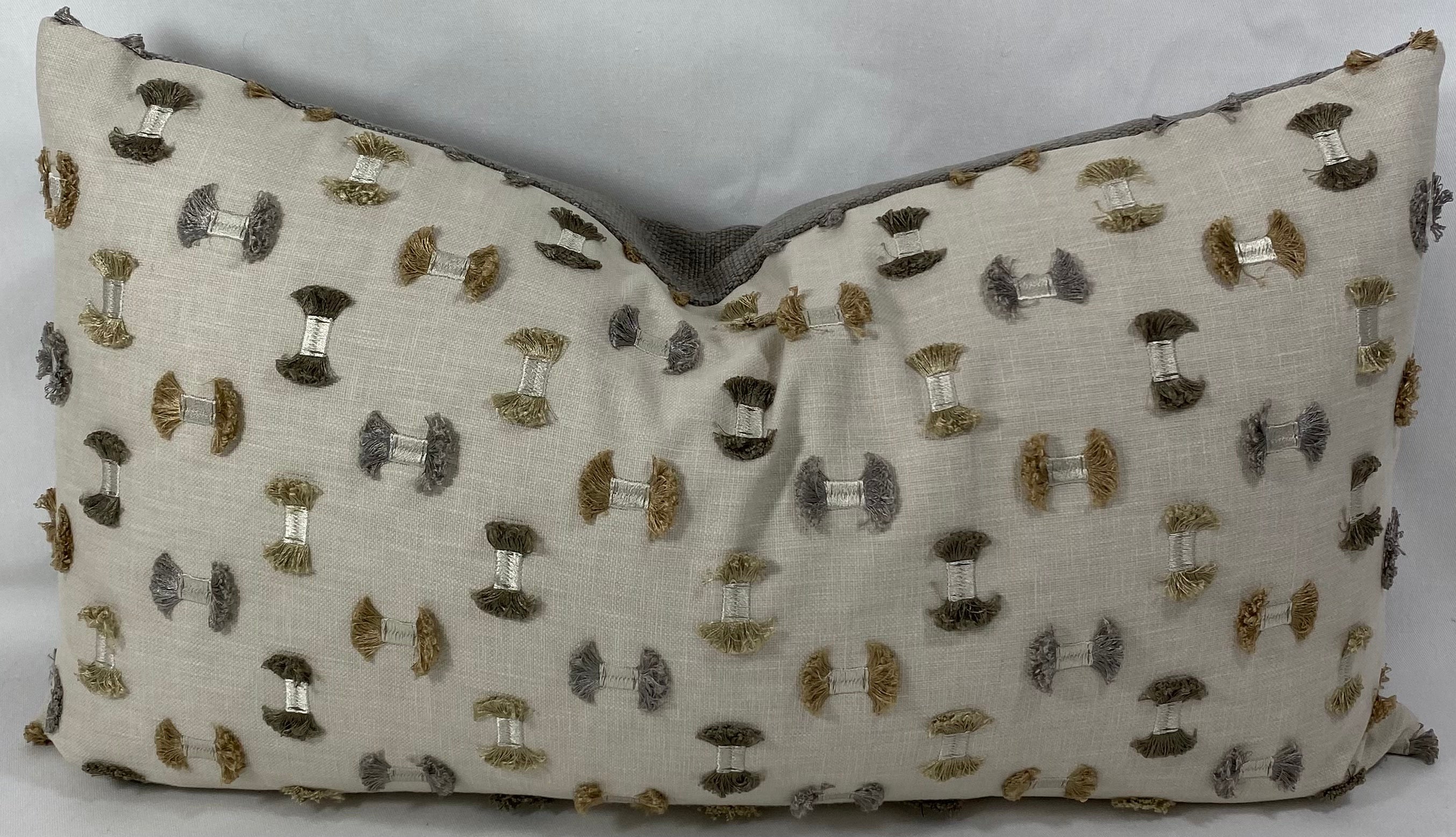 Luxury Lumbar Pillow - 24" x 14" - Frayed Travertine