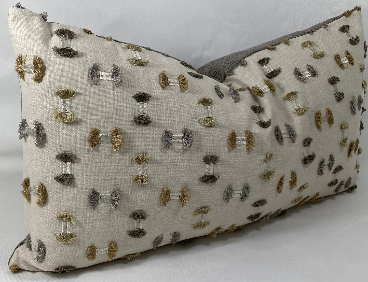 Luxury Lumbar Pillow - 24" x 14" - Frayed Travertine