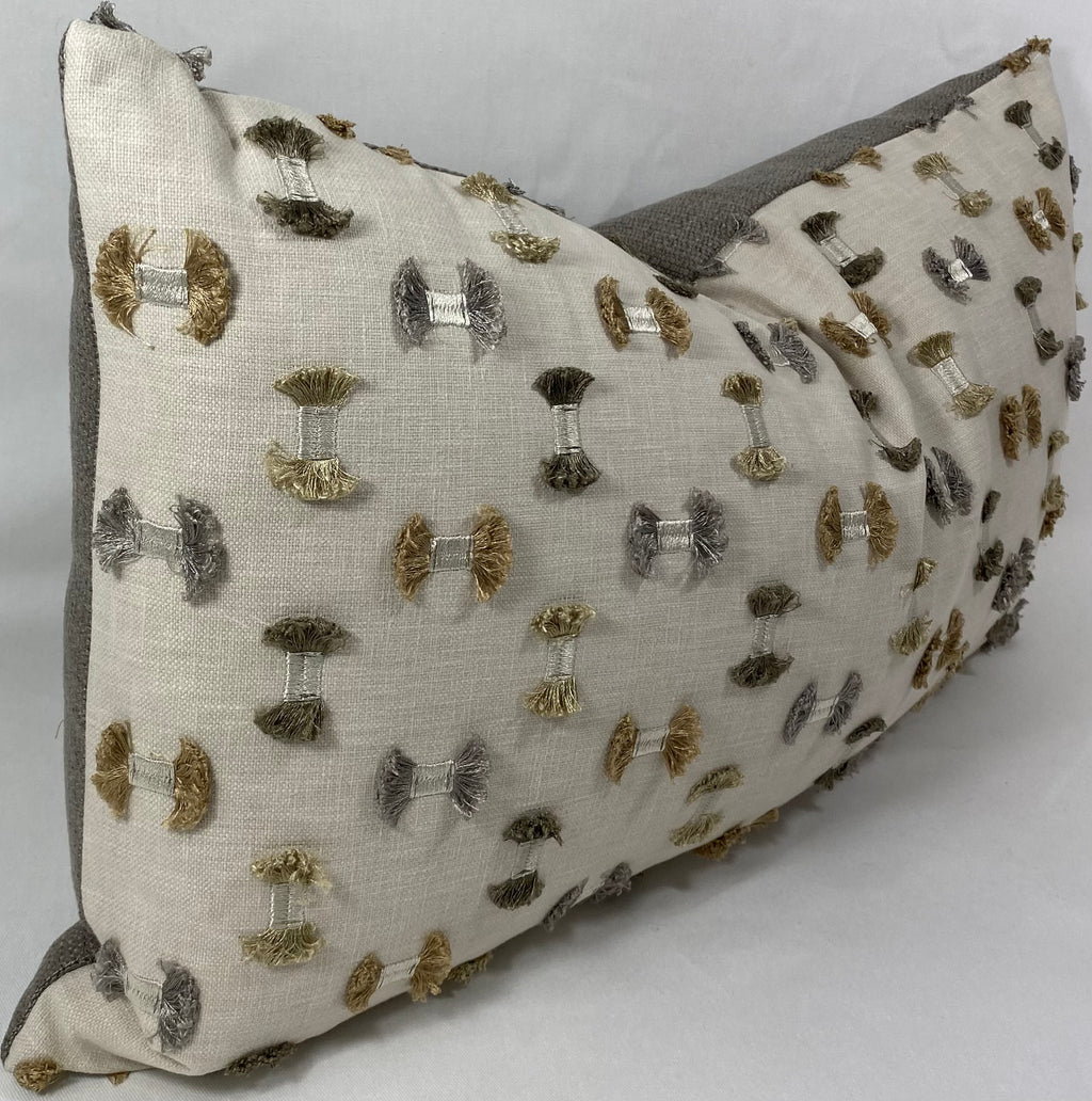 Luxury Lumbar Pillow - 24" x 14" - Frayed Travertine