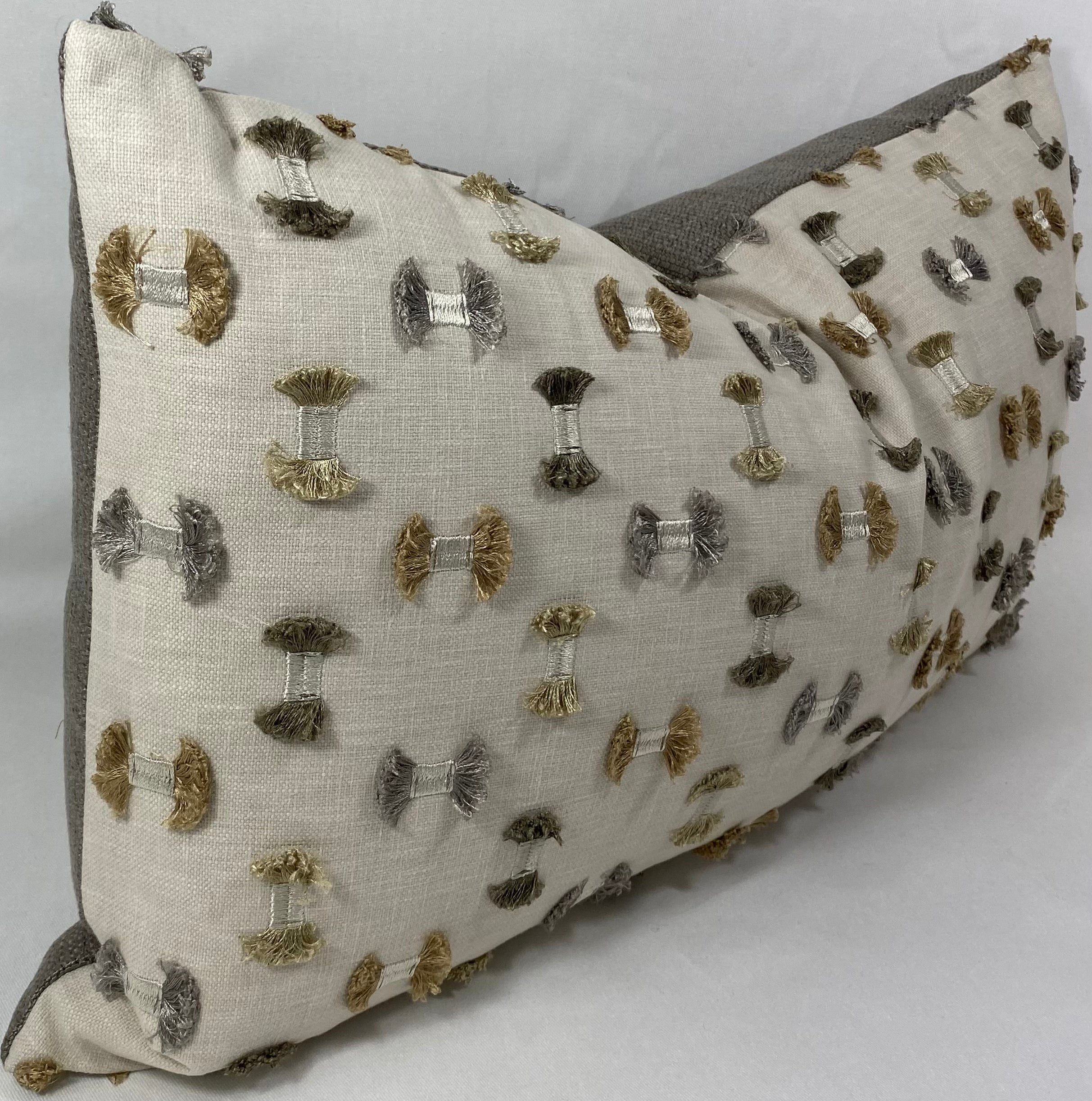 Luxury Lumbar Pillow - 24" x 14" - Frayed Travertine