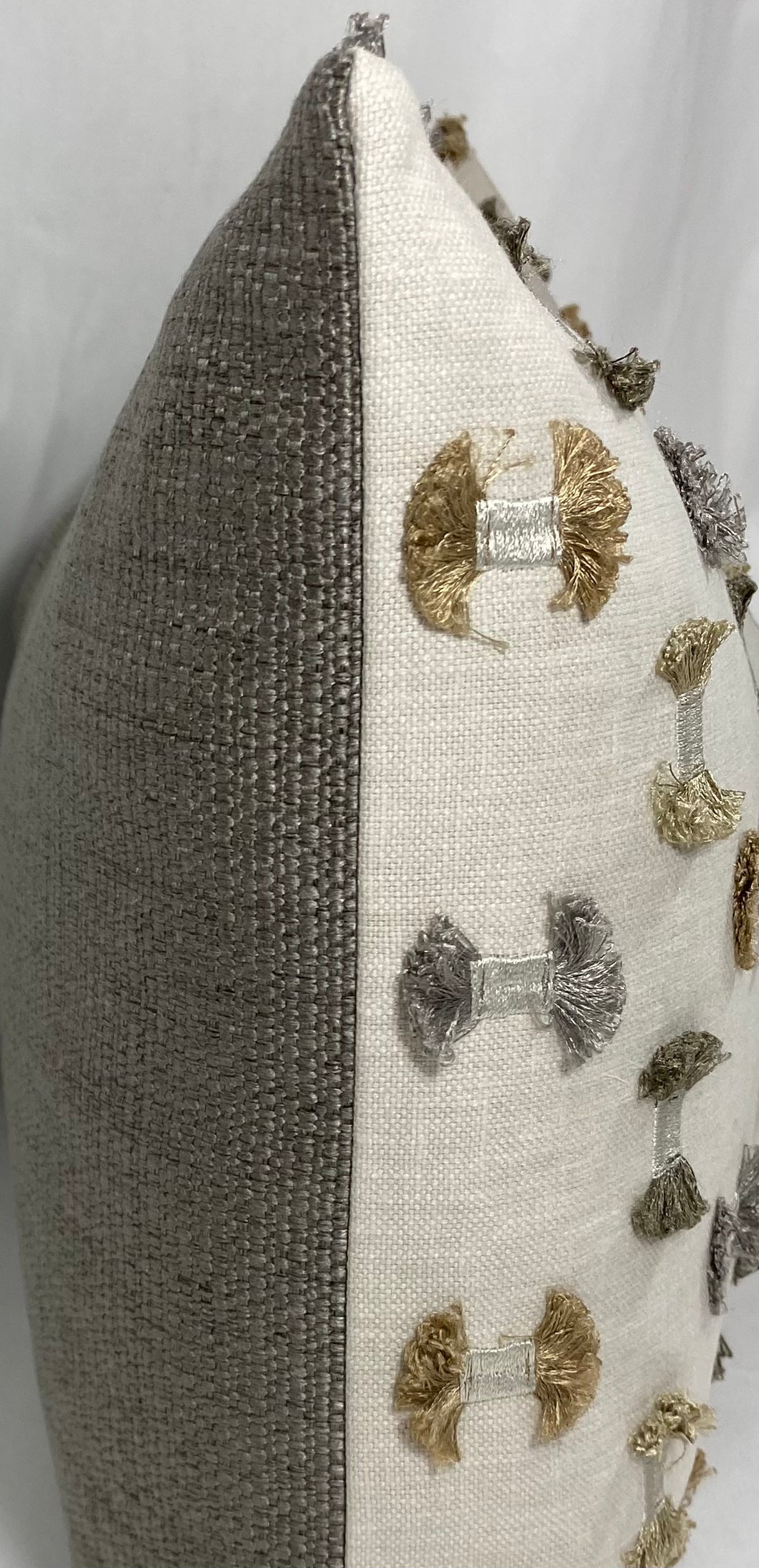 Luxury Lumbar Pillow - 24" x 14" - Frayed Travertine