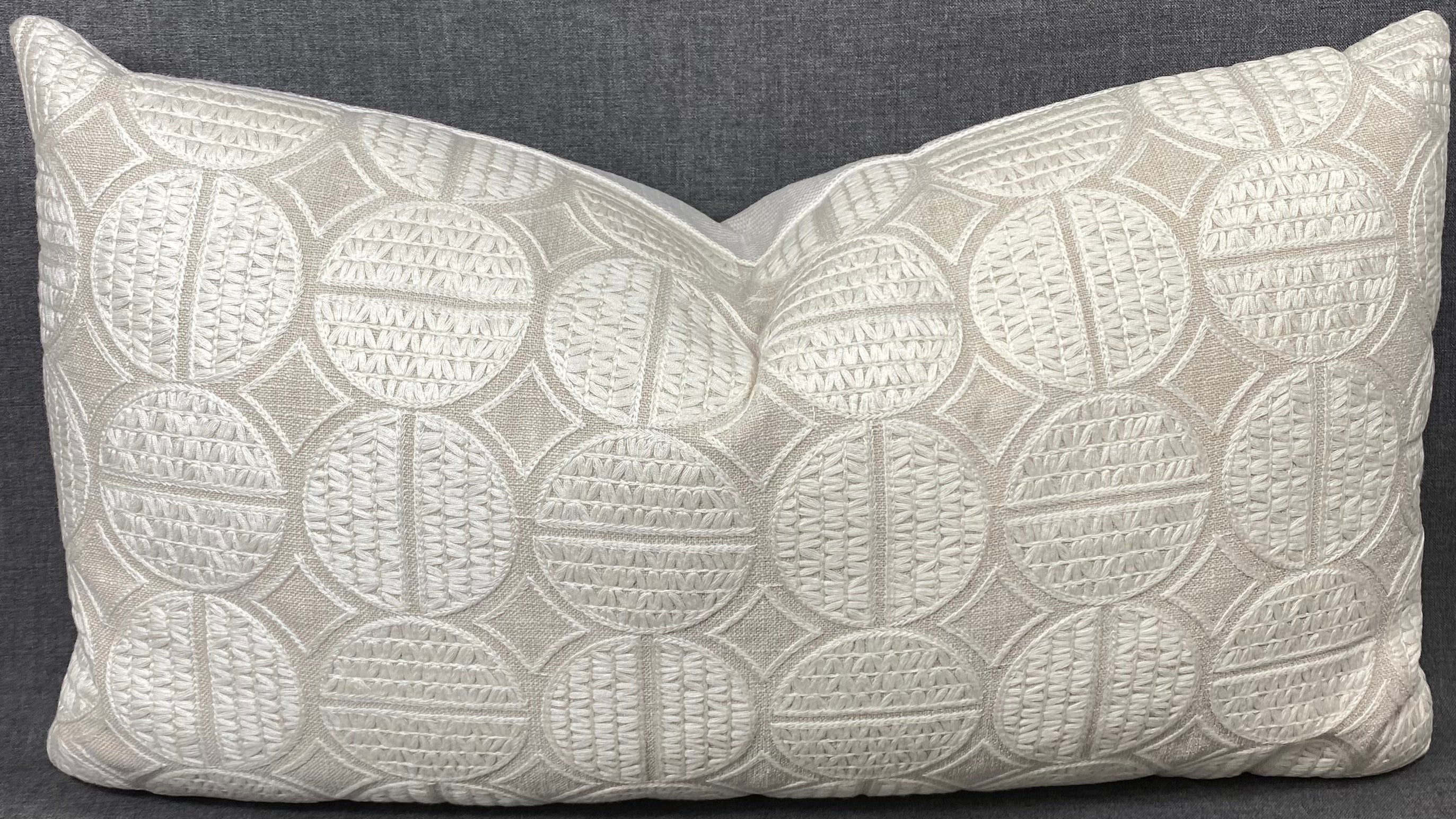 Luxury Lumbar Pillow – 24" × 14" – Medallions Oyster
