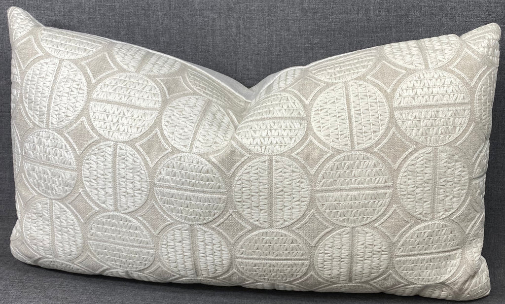 Luxury Lumbar Pillow – 24" × 14" – Medallions Oyster
