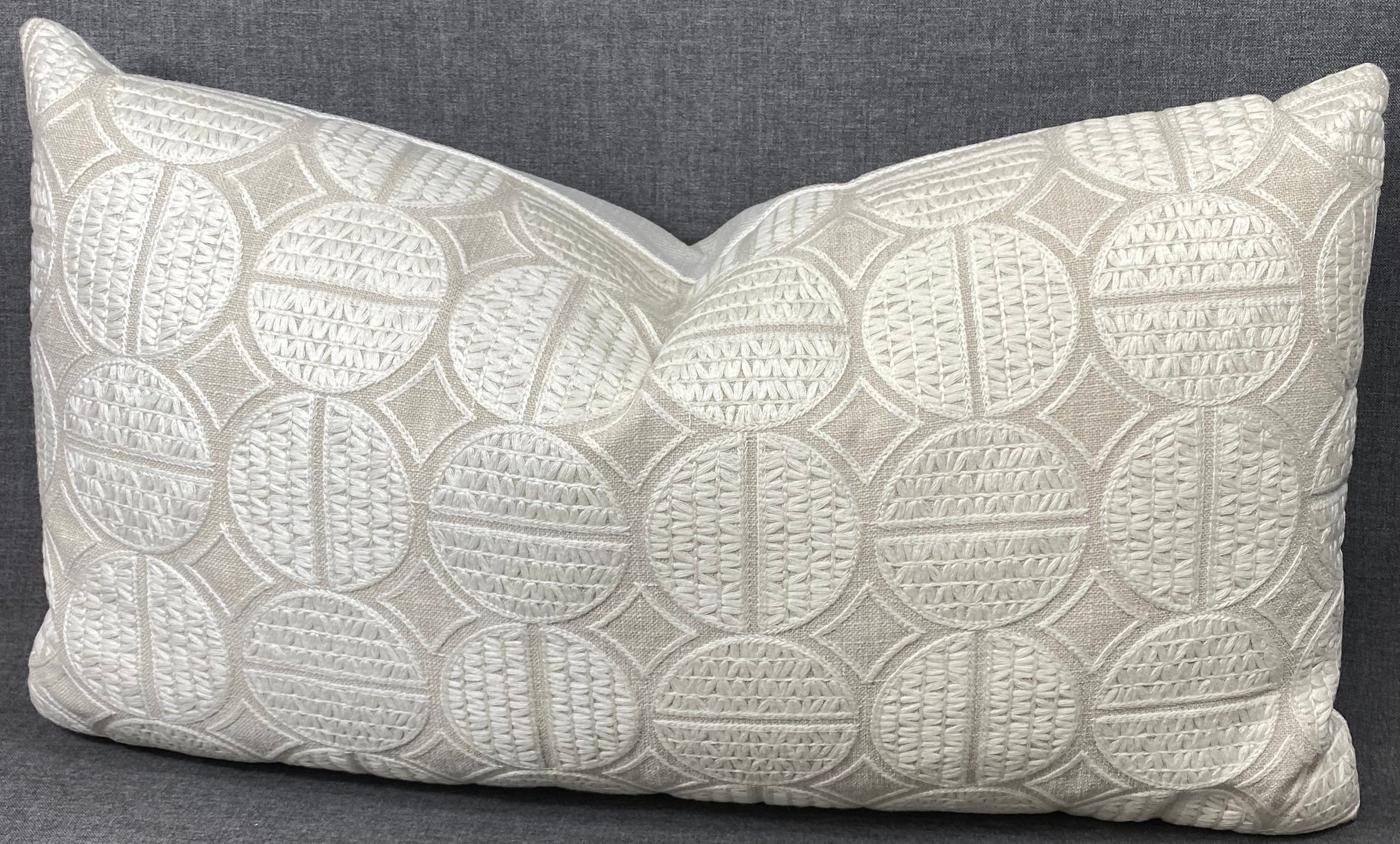 Luxury Lumbar Pillow – 24" × 14" – Medallions Oyster