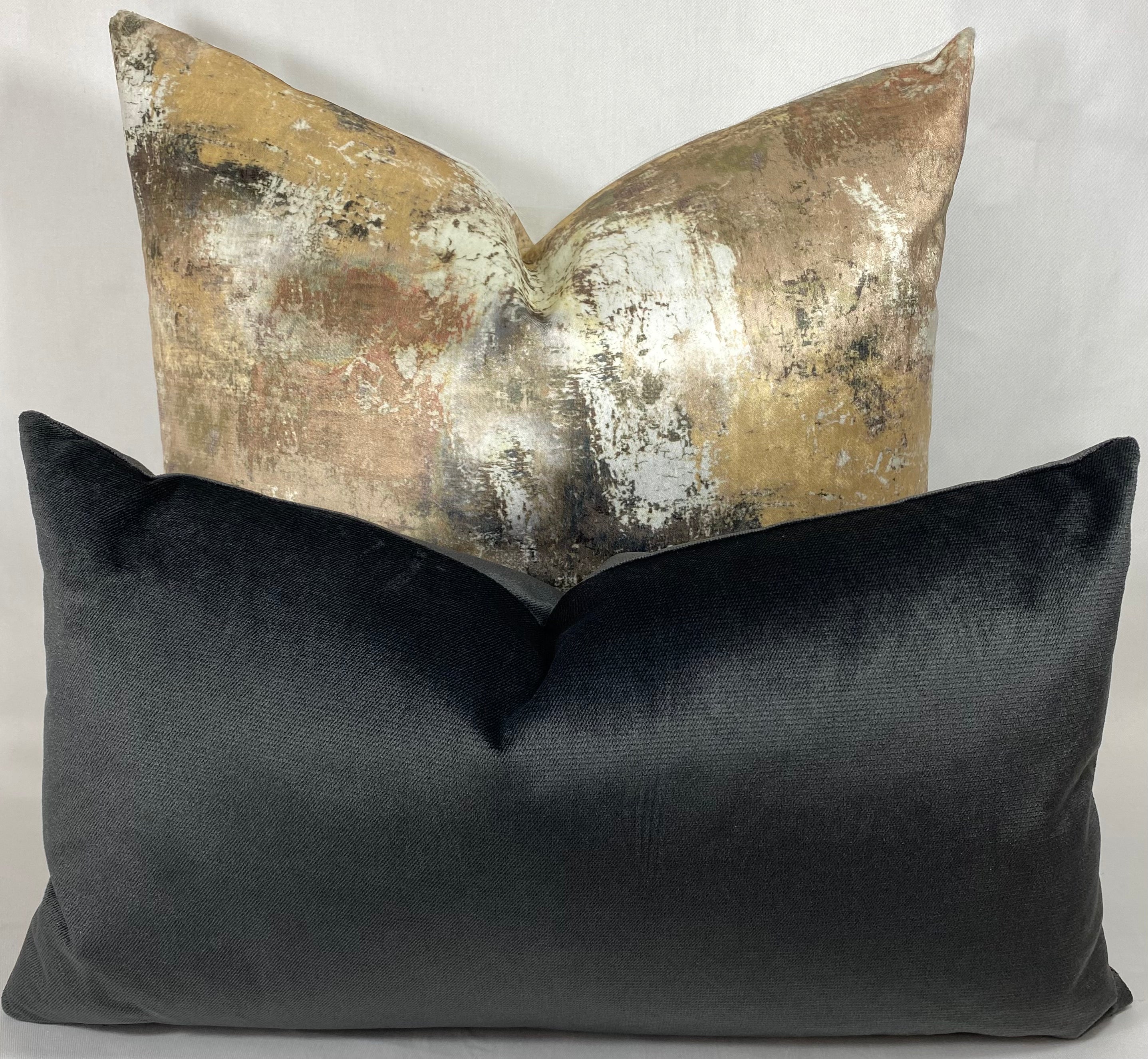 Luxury Lumbar Pillow - 24” x 14”- Belvedere Charcoal