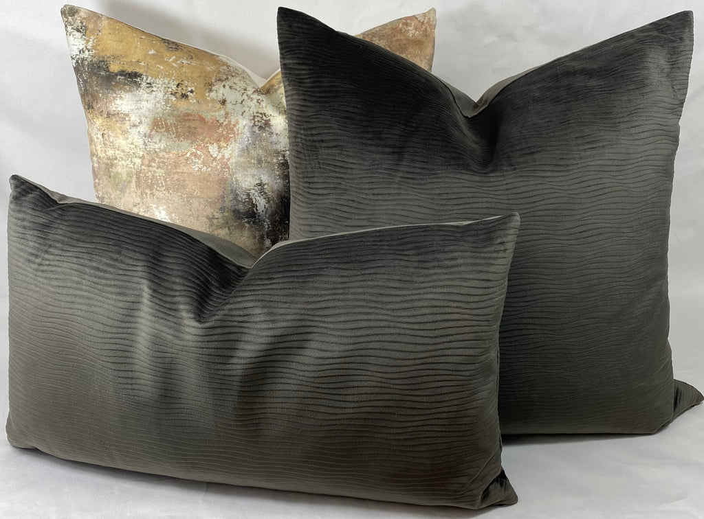 Luxury Lumbar Pillow – 24" × 14" – Stream Granite
