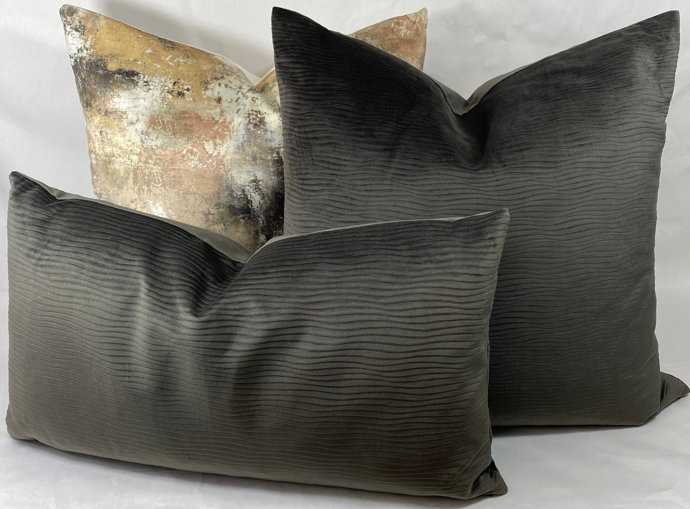 Luxury Lumbar Pillow – 24" × 14" – Stream Granite