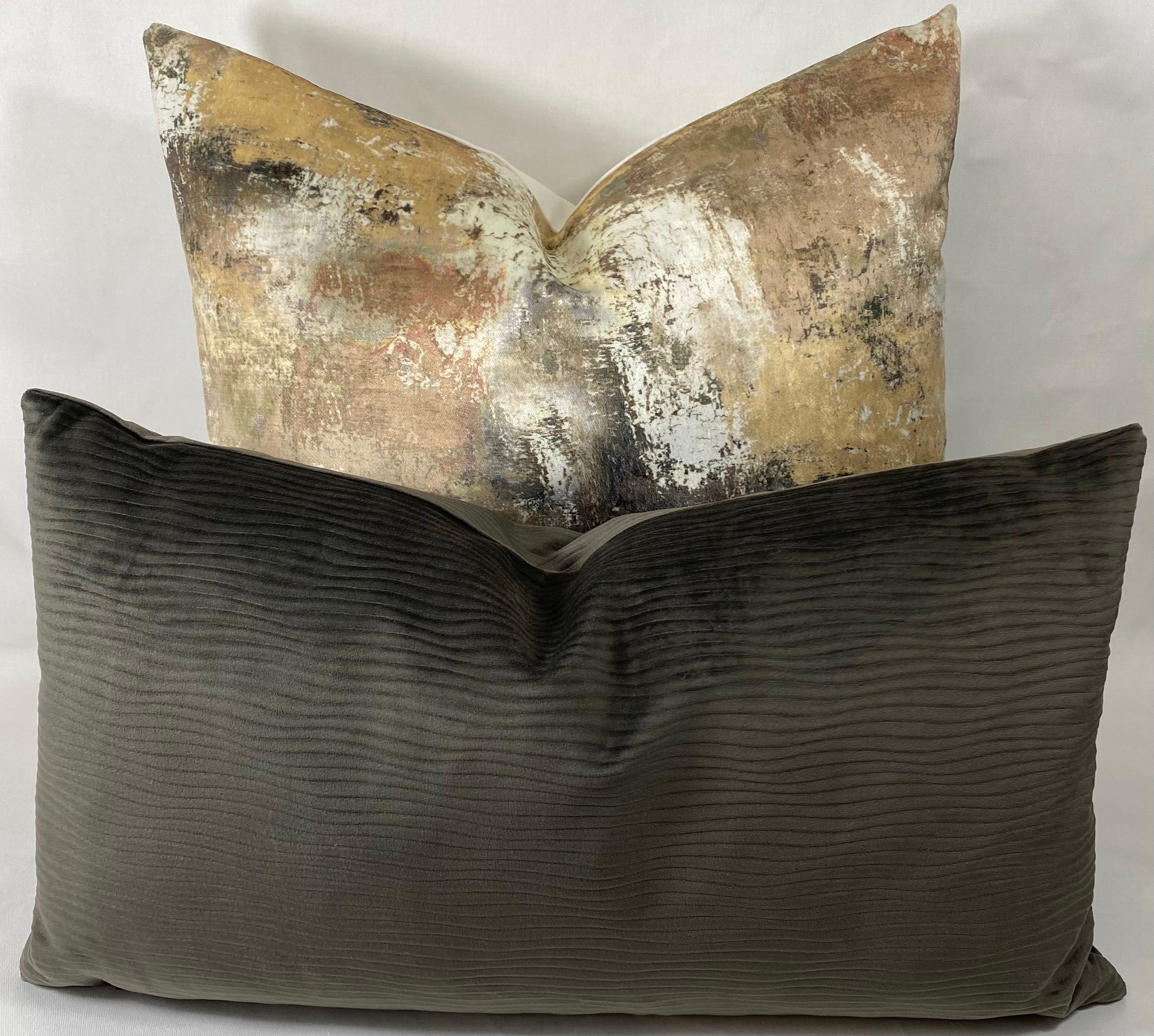 Luxury Lumbar Pillow – 24" × 14" – Stream Granite