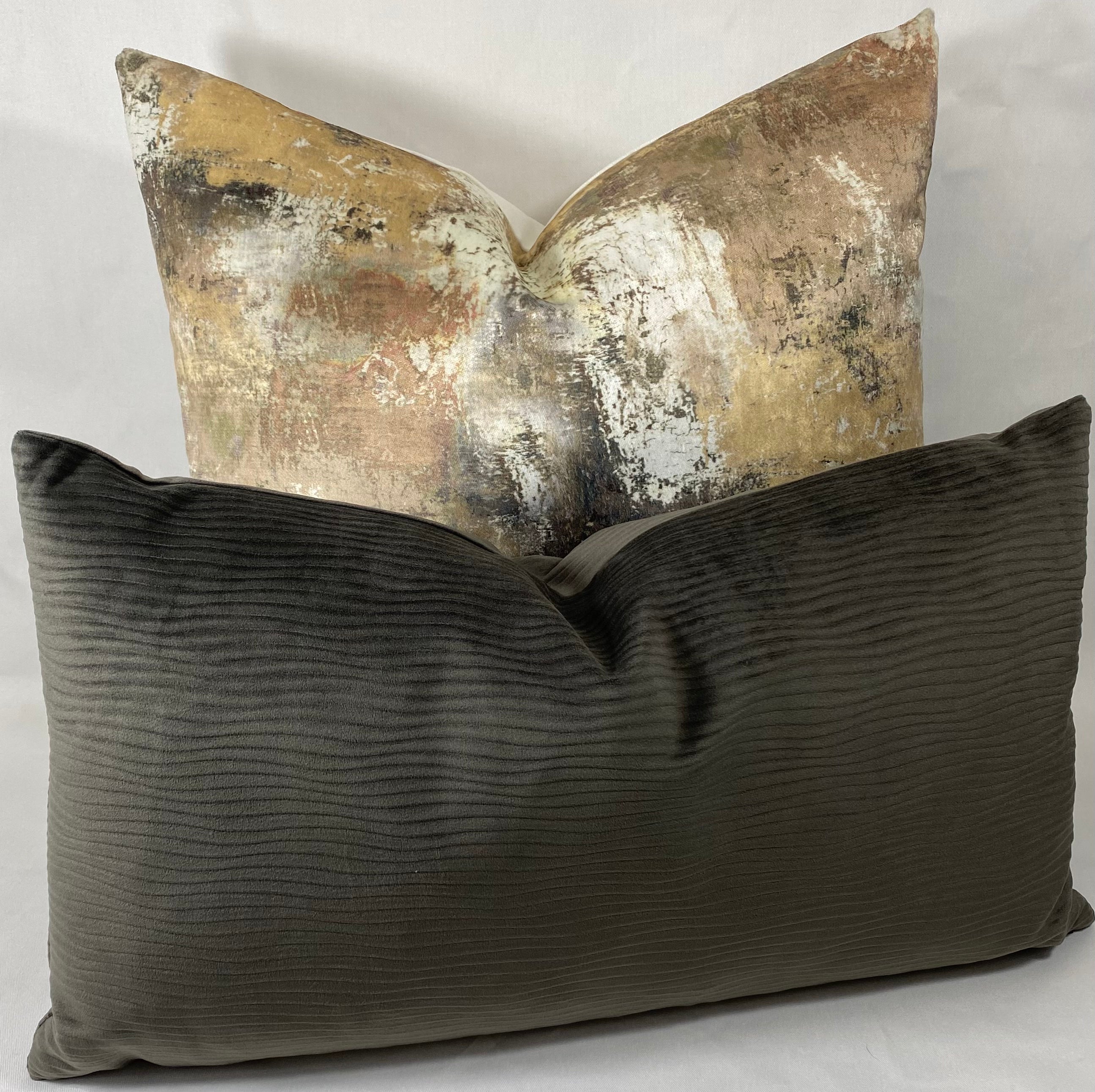 Luxury Lumbar Pillow – 24" × 14" – Stream Granite