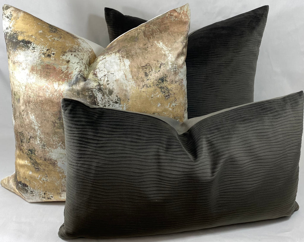 Luxury Lumbar Pillow – 24" × 14" – Stream Granite