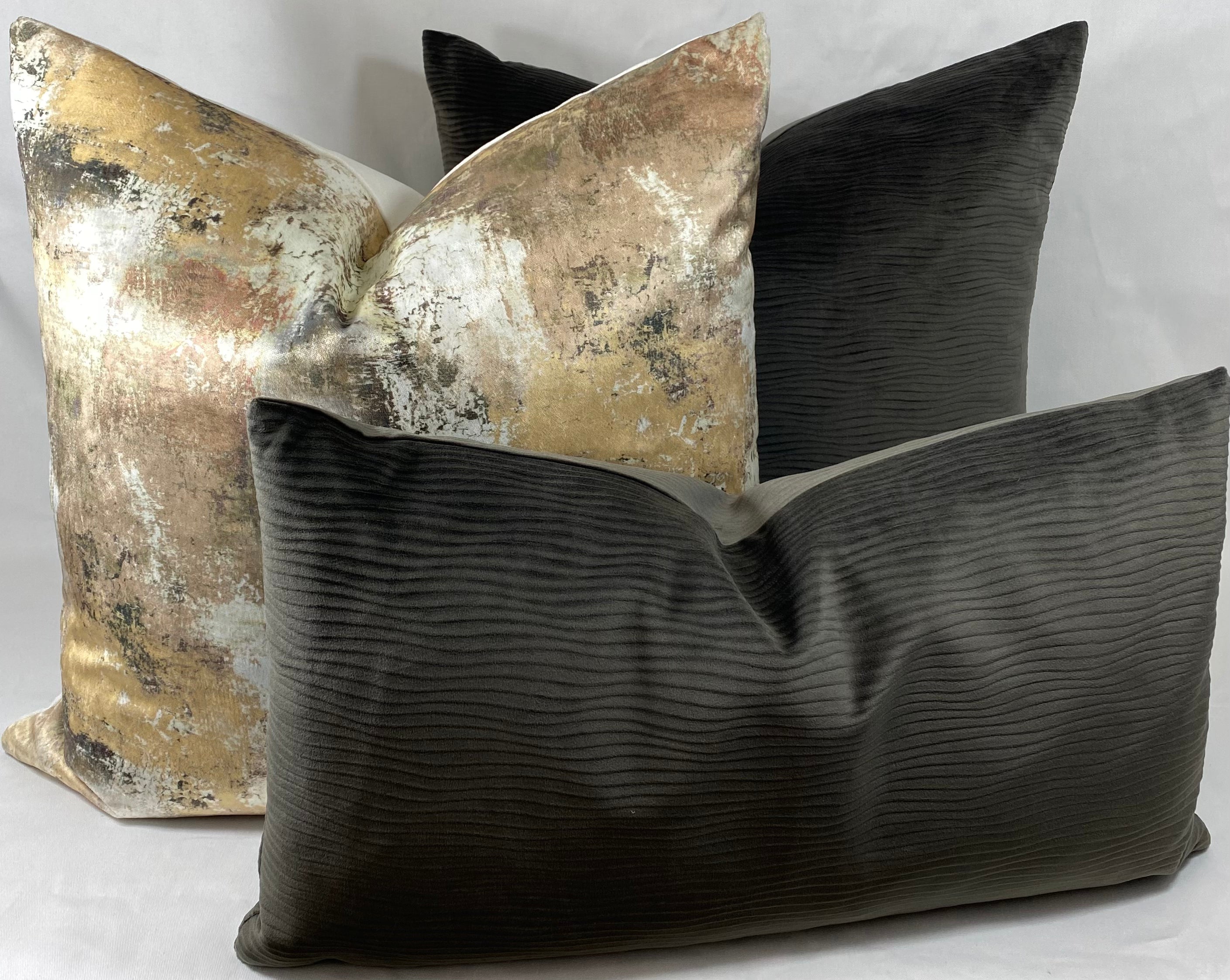 Luxury Lumbar Pillow – 24" × 14" – Stream Granite