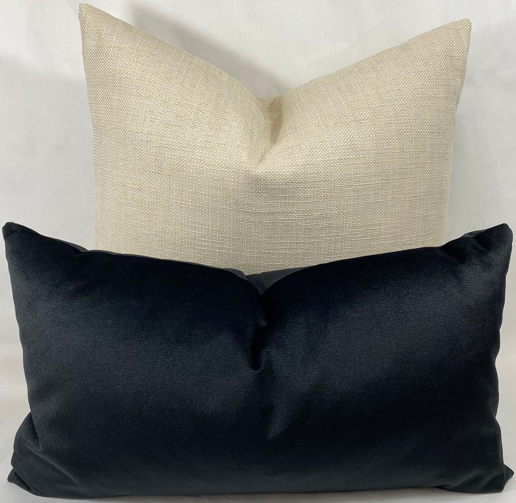 Luxury Lumbar Pillow - 24" x 14"- Belvedere Black