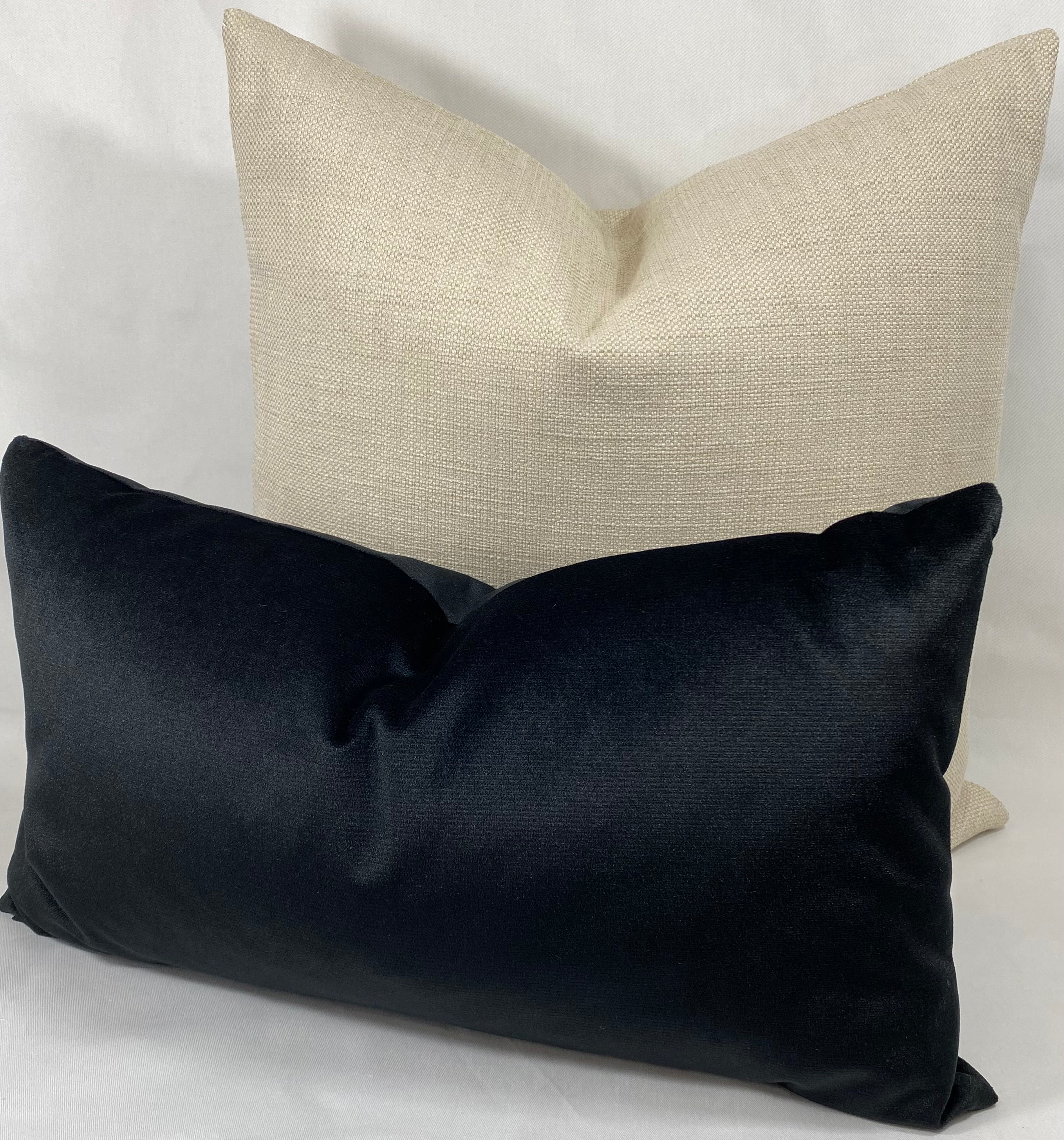 Luxury Lumbar Pillow - 24" x 14"- Belvedere Black