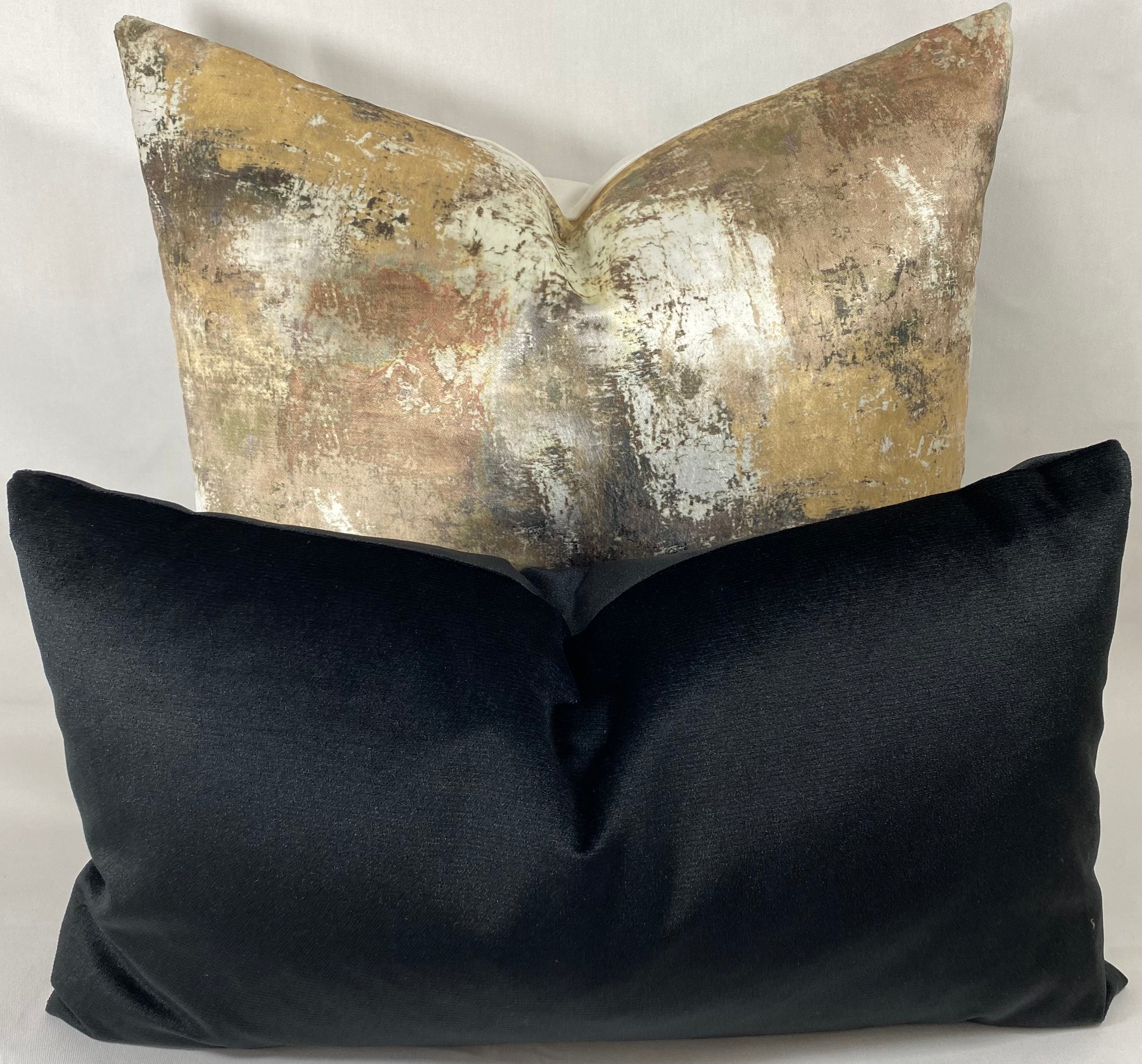 Luxury Lumbar Pillow - 24" x 14"- Belvedere Black