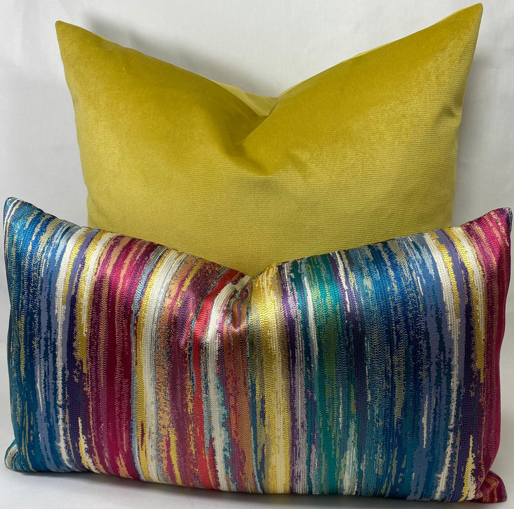 Luxury Lumbar Pillow – 24" × 14" – Roy G Bin Carnival | Multicolor ...