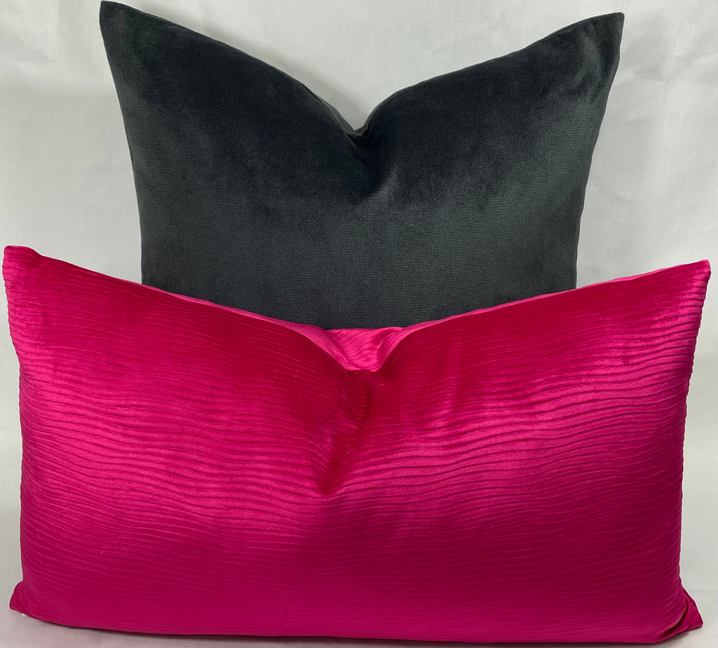 Luxury Lumbar Pillow - 24" x 14"- Stream Fuchsia