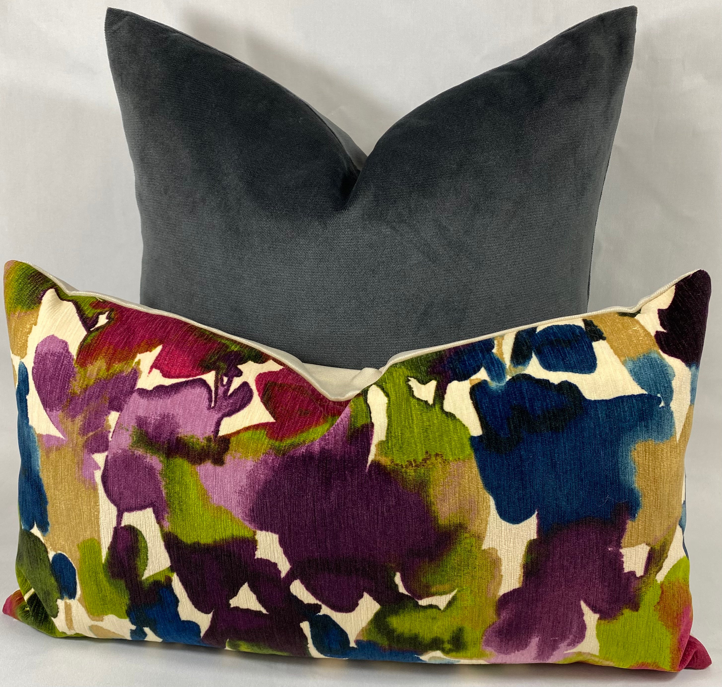 Luxury Lumbar Pillow - 24" x 14"- Aquarelle Multi