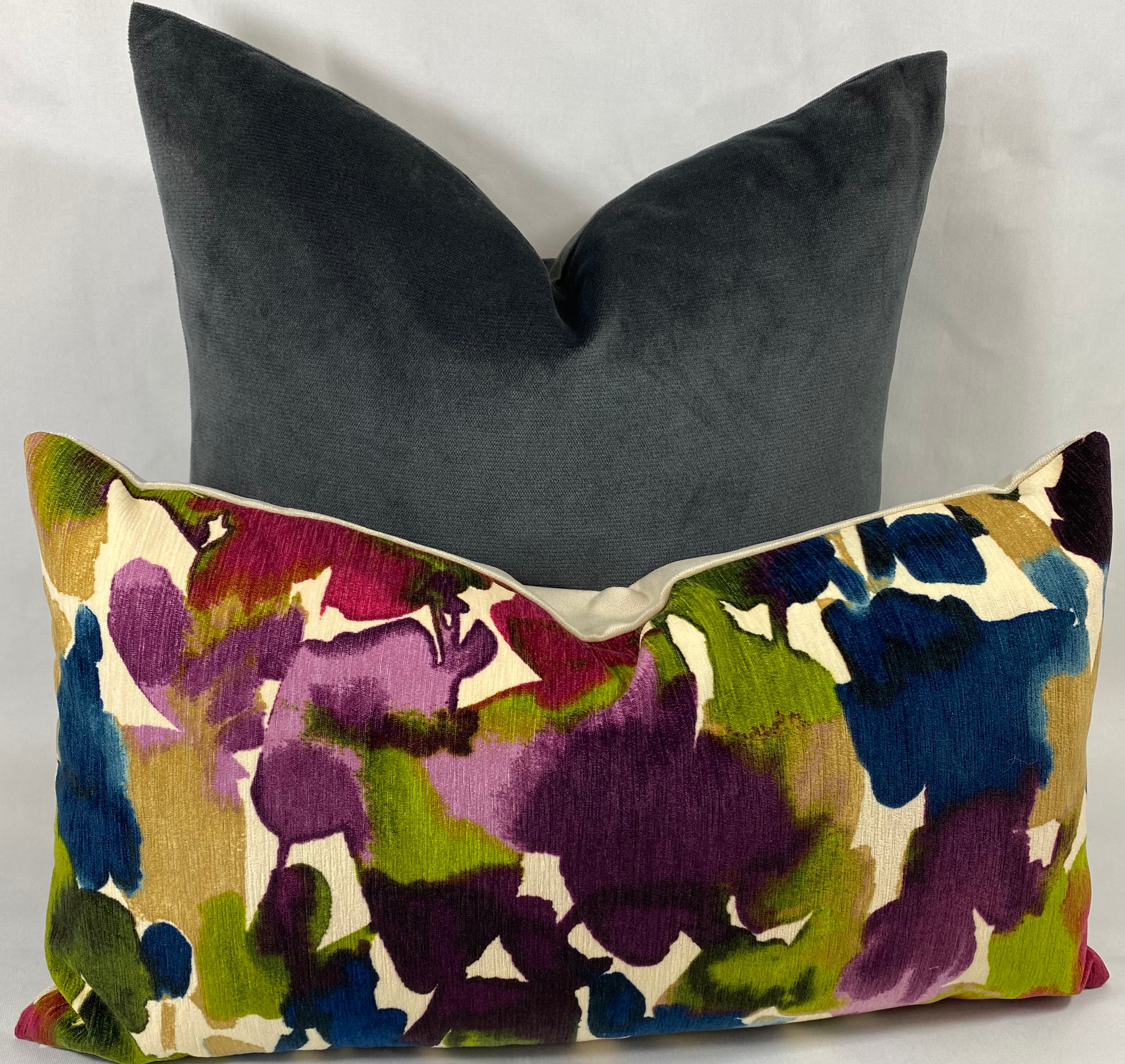 Luxury Lumbar Pillow - 24" x 14"- Aquarelle Multi