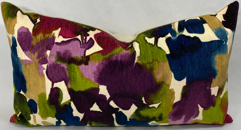 Luxury Lumbar Pillow - 24" x 14"- Aquarelle Multi