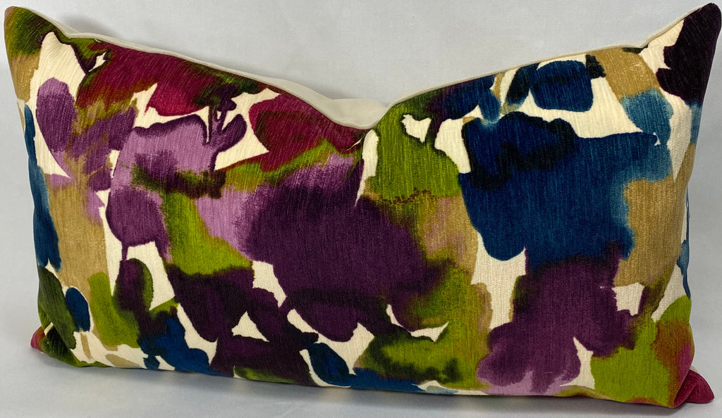 Luxury Lumbar Pillow - 24" x 14"- Aquarelle Multi
