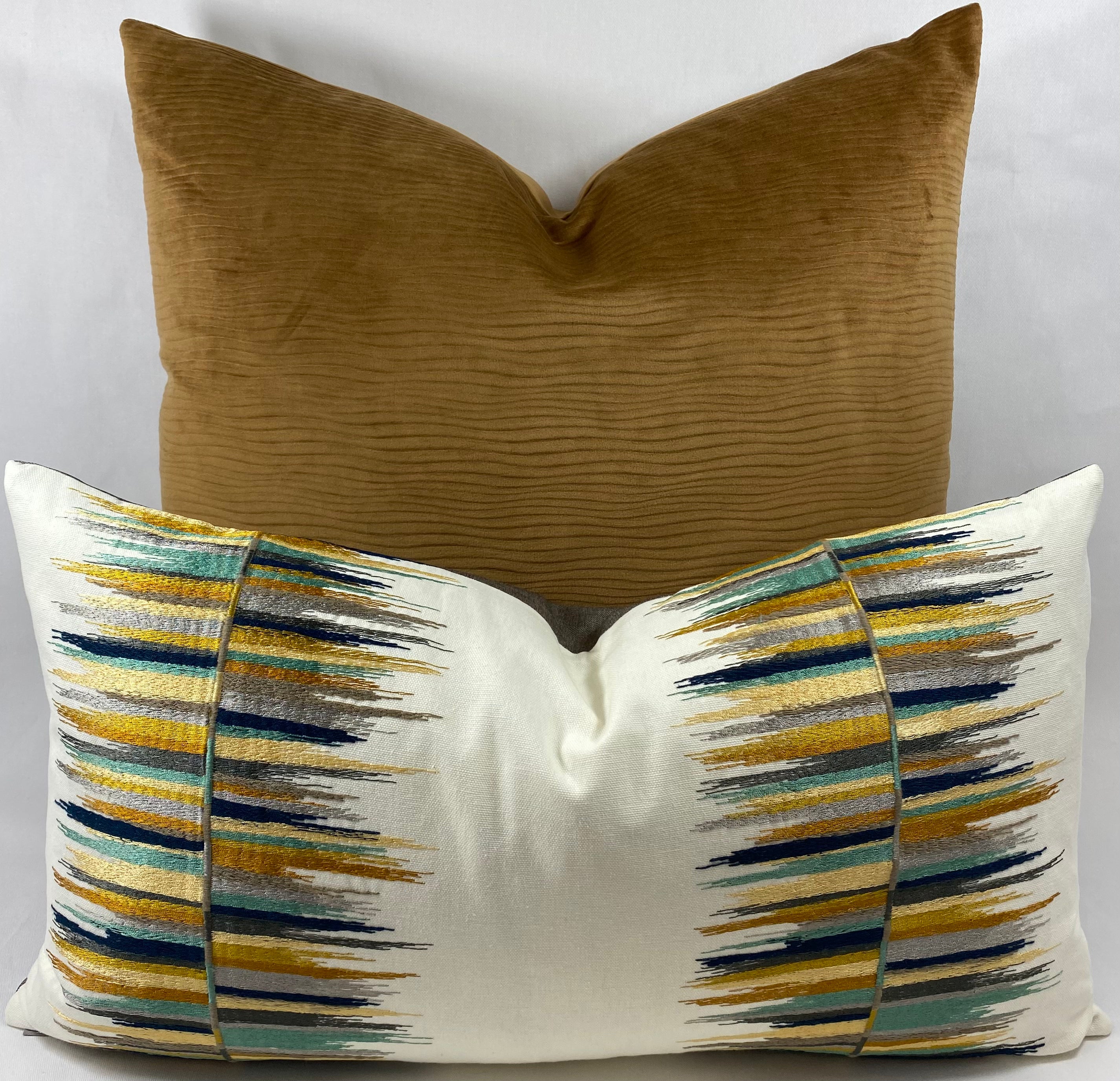 Luxury Pillow – 24" × 24" – Stream Walnut