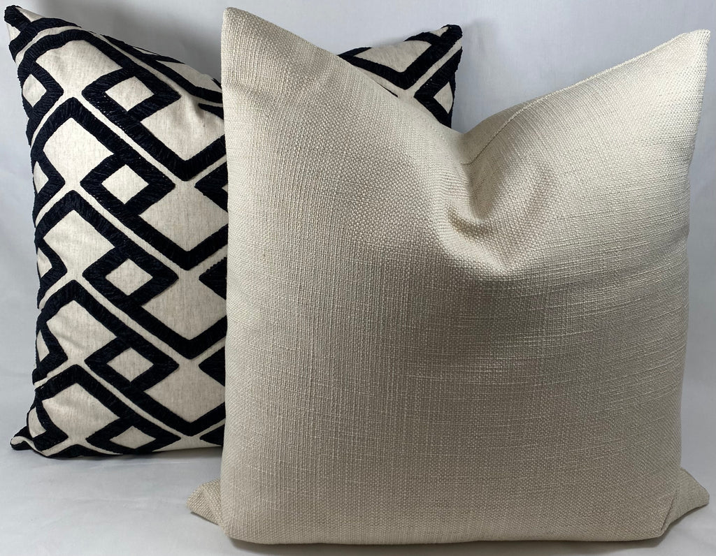 Luxury Pillow – 24" × 24" – Accolade Onyx | Geometric Black – Kim ...