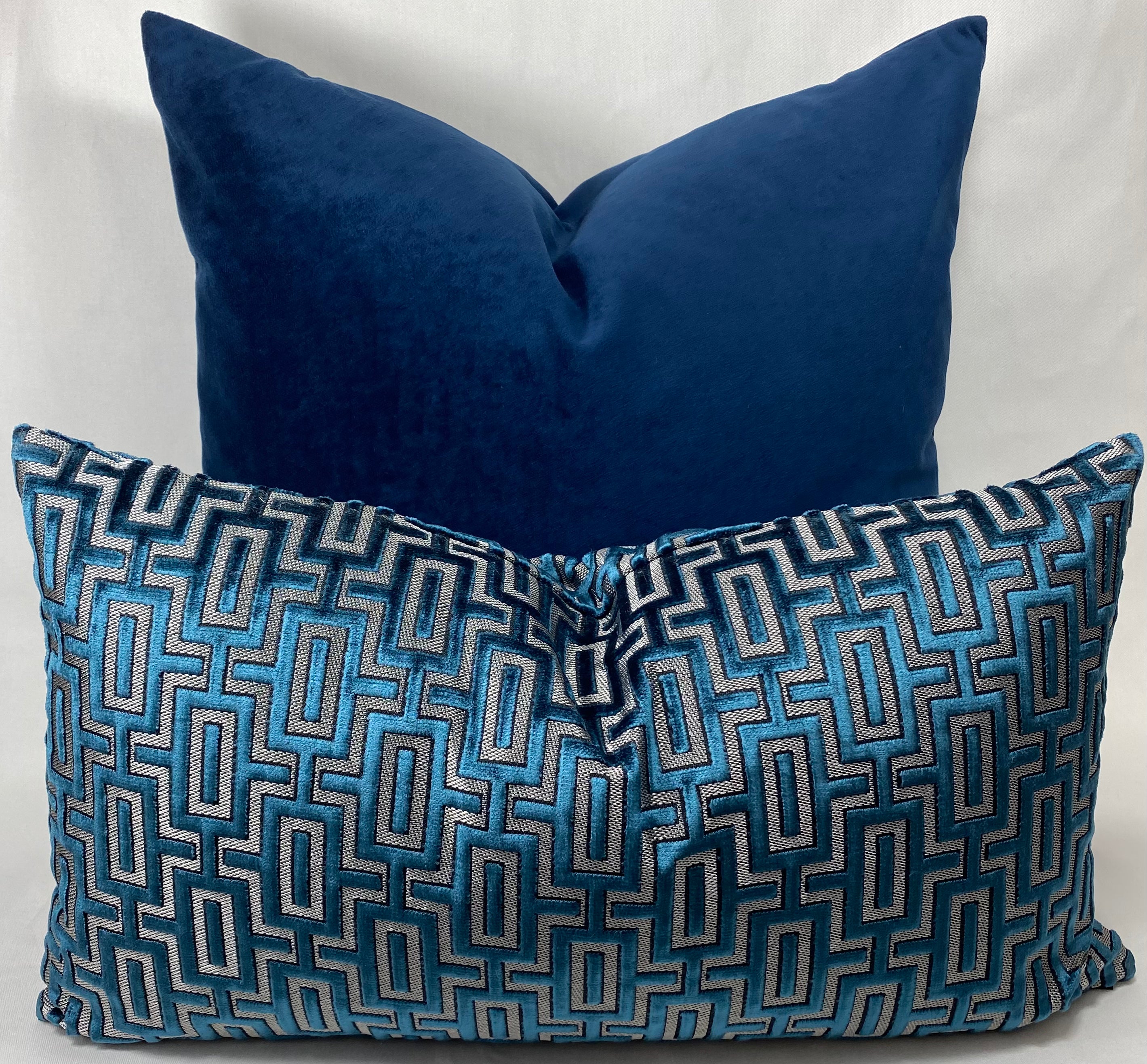 Luxury Lumbar Pillow - 24" x 14"- Bergman Sapphire