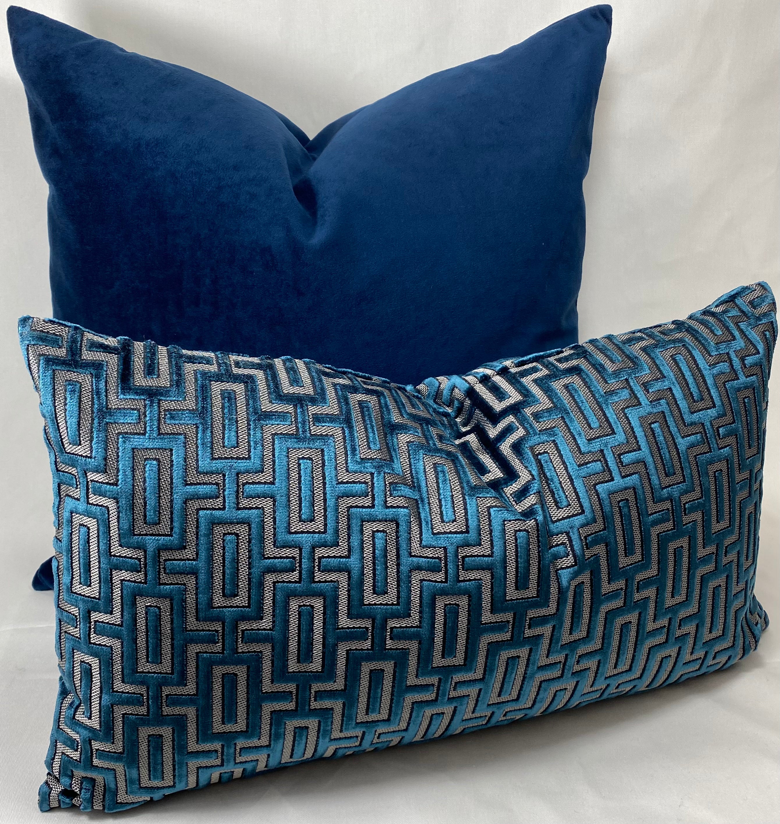 Luxury Lumbar Pillow - 24" x 14"- Bergman Sapphire