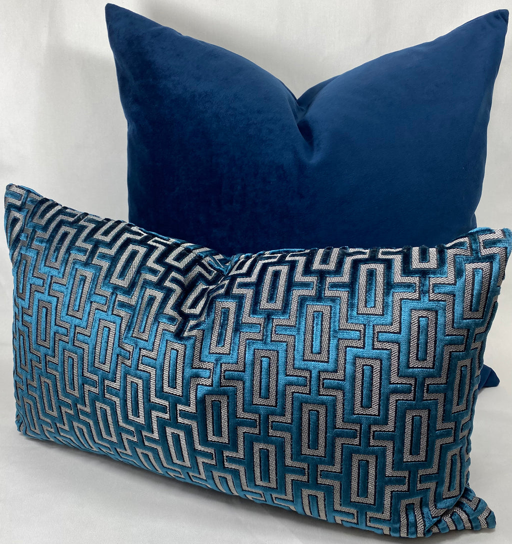 Luxury Lumbar Pillow - 24" x 14"- Bergman Sapphire