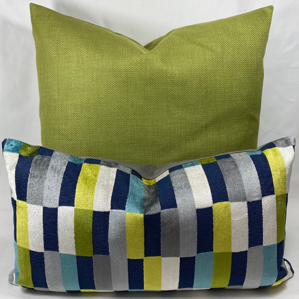 Luxury Lumbar Pillow – 24" × 14" – Mod Pop Mosaic