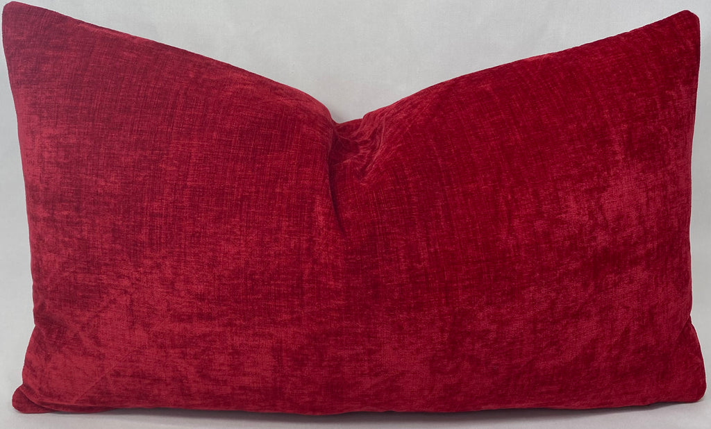 Luxury Lumbar Pillow - 24" x 14"- Bright Red
