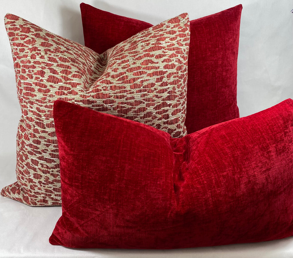 Luxury Pillow – 24" × 24" – Bright Red