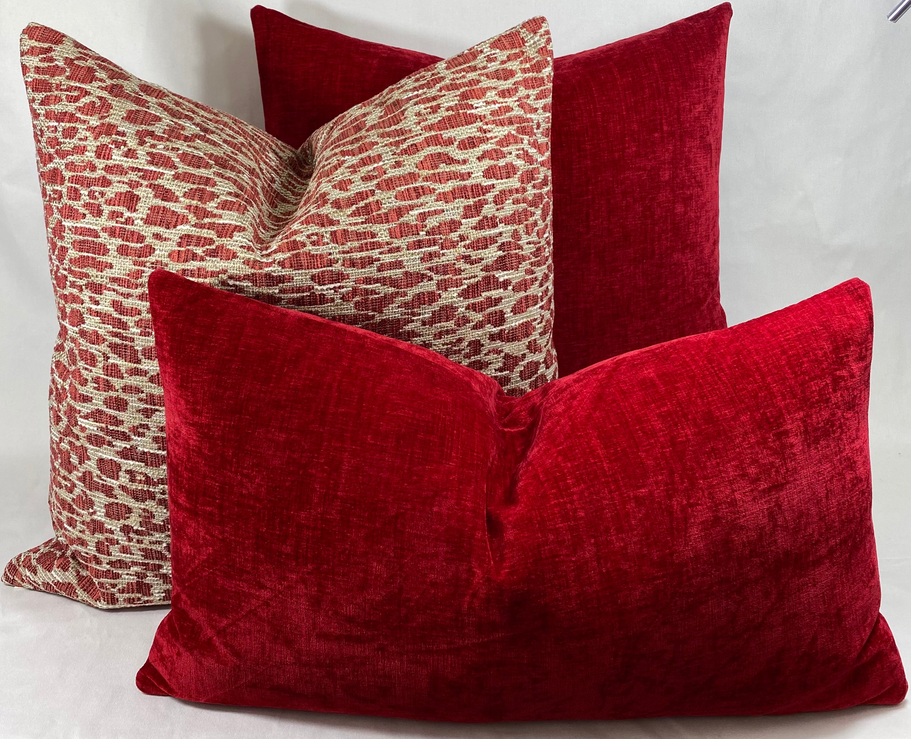 Luxury Pillow – 24" × 24" – Bengal Spice | Textured Red Accent – Kim ...