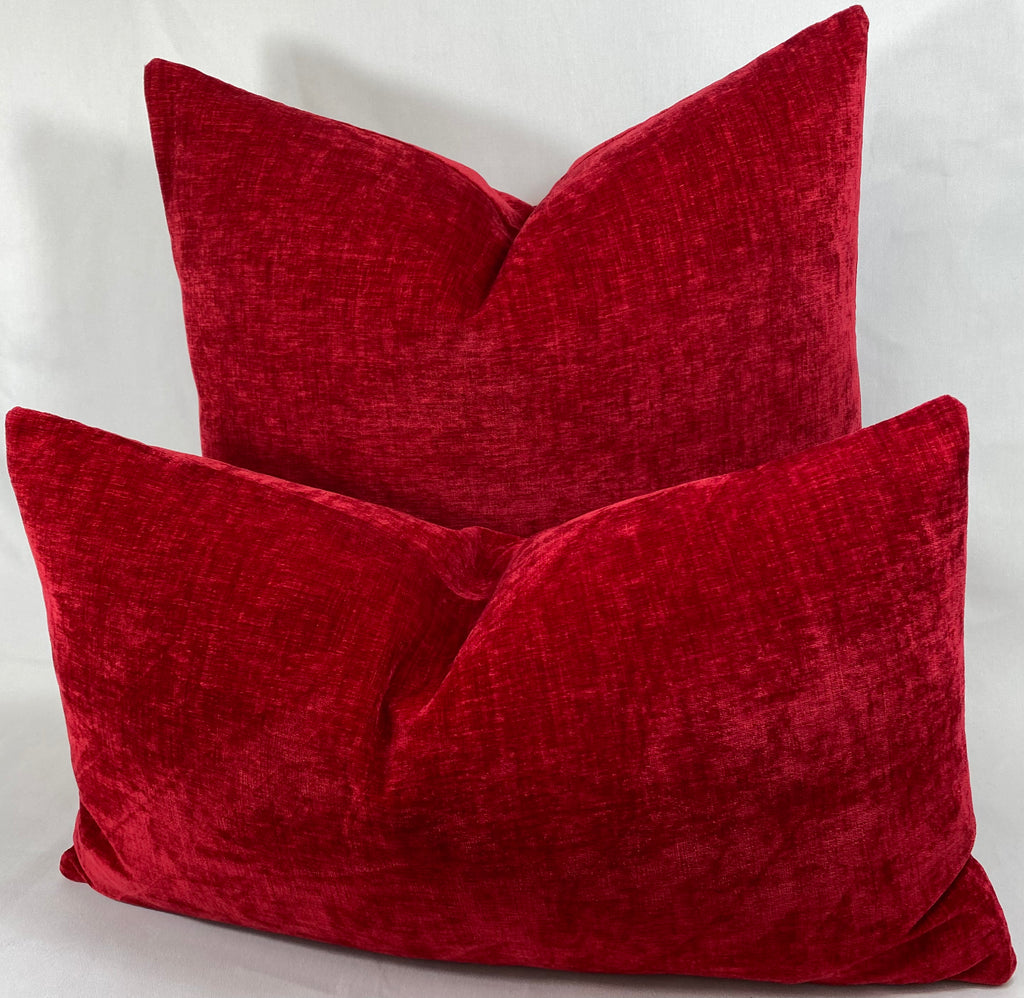 Luxury Pillow – 24" × 24" – Bright Red