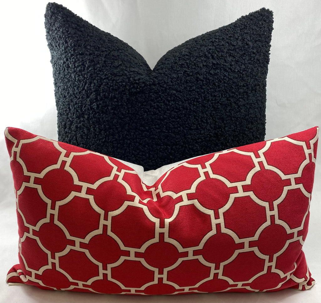 Luxury Lumbar Pillow - 24" x 14"- Kinder Red
