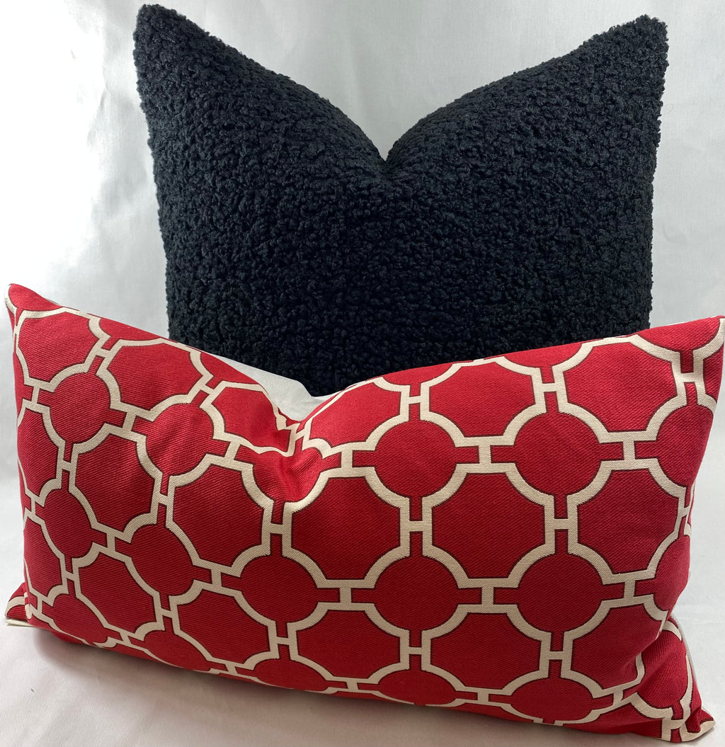 Luxury Lumbar Pillow - 24" x 14"- Kinder Red