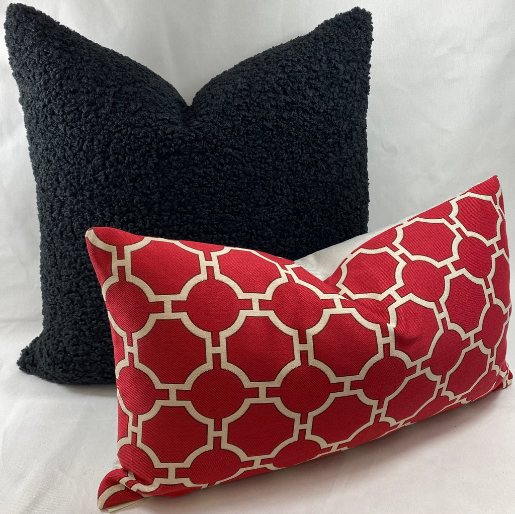 Luxury Lumbar Pillow - 24" x 14"- Kinder Red