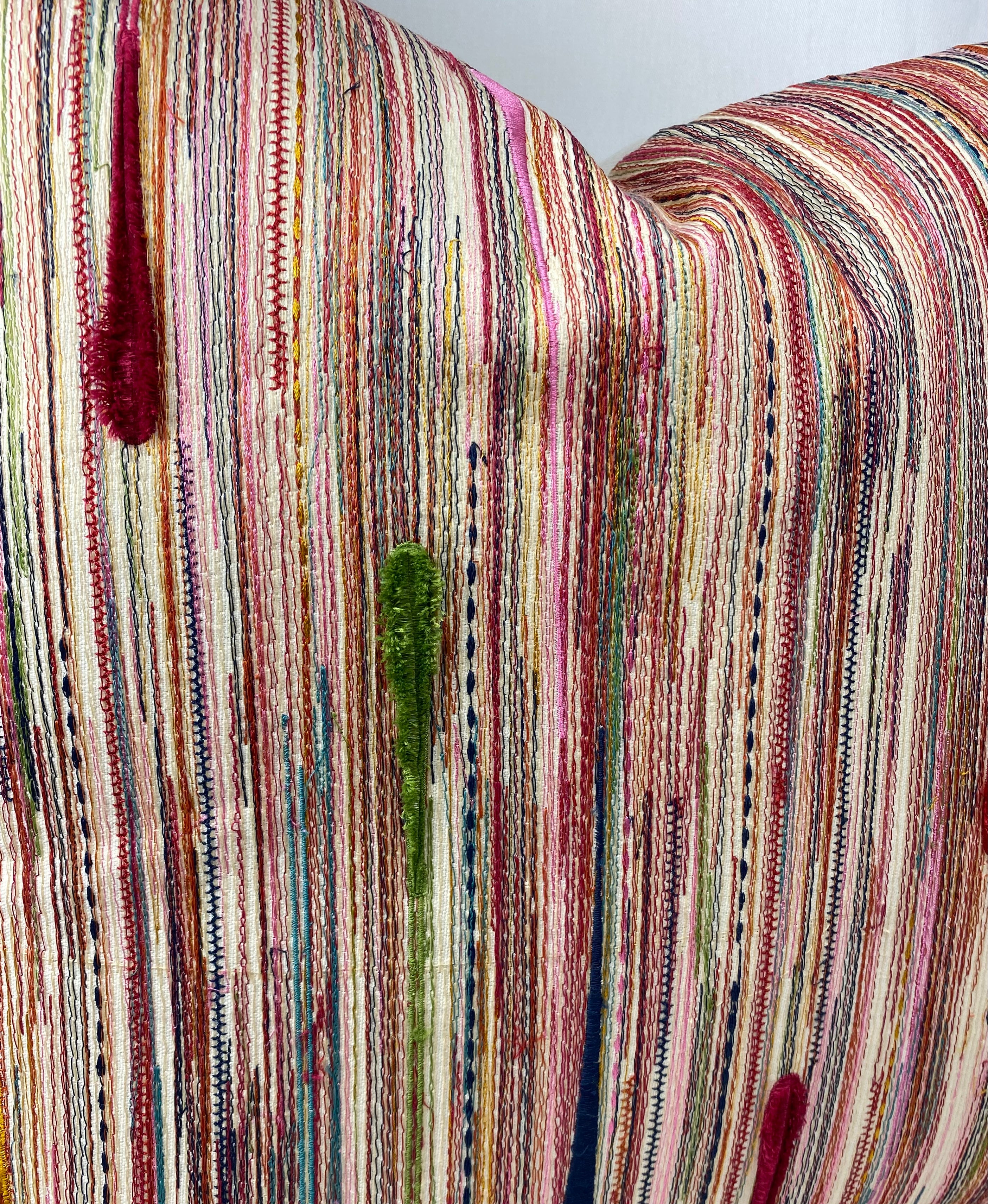 Luxury Pillow - 24" x 24" - Dandy A Rainbow Of Embroidery With Slubs