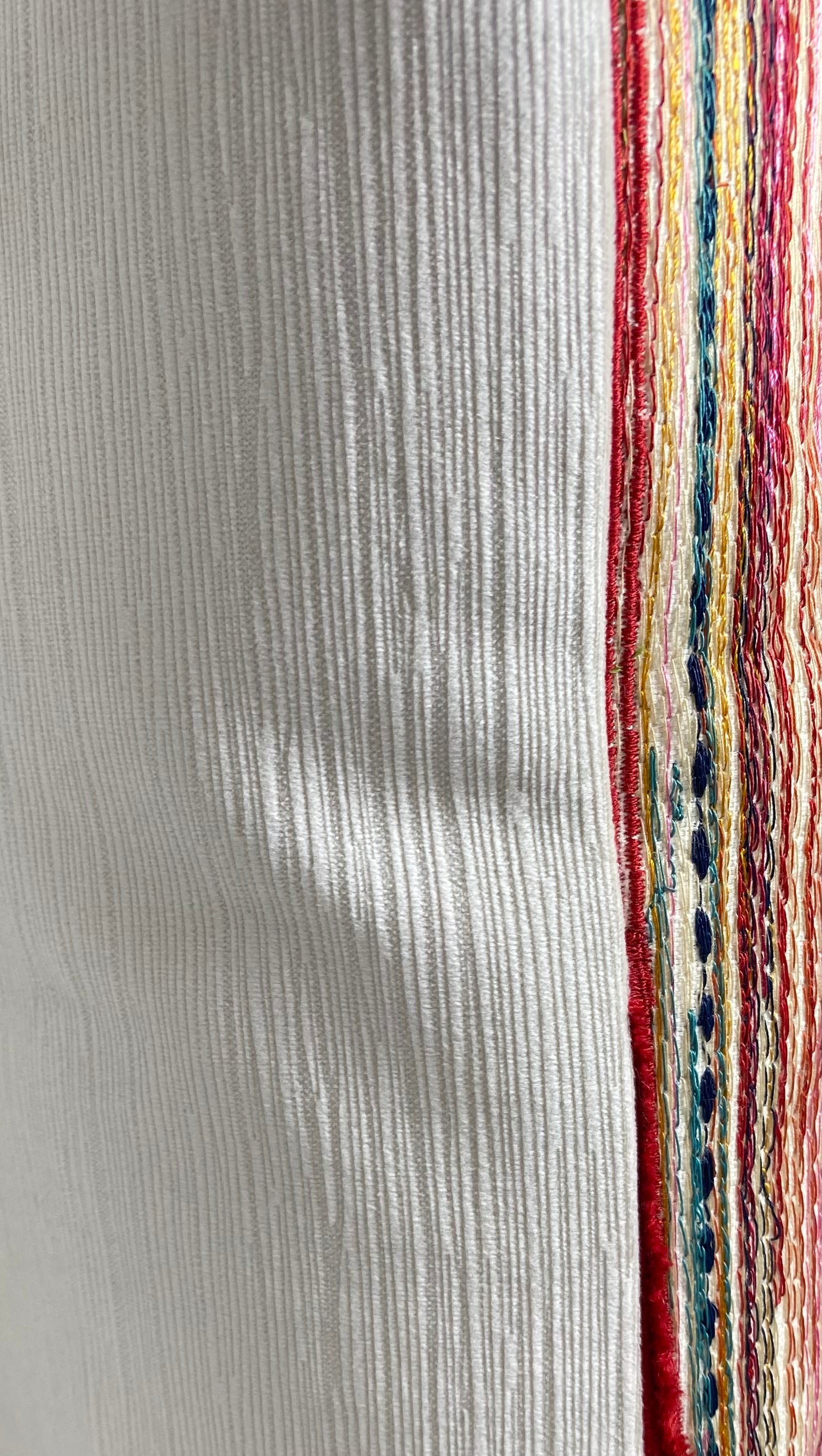 Luxury Pillow - 24" x 24" - Dandy A Rainbow Of Embroidery With Slubs