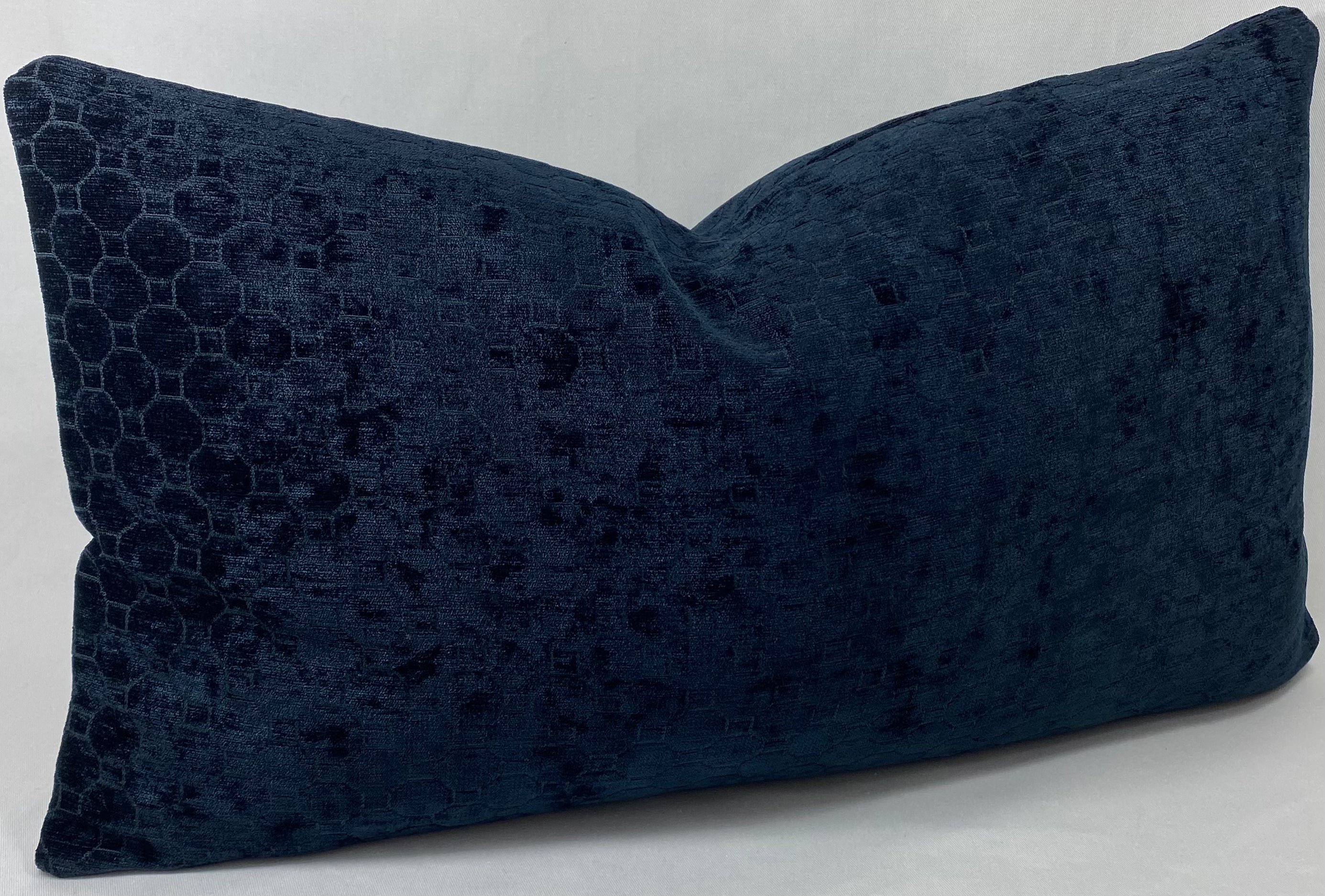 Luxury Lumbar Pillow - 24" x 14"- Smokey Blue