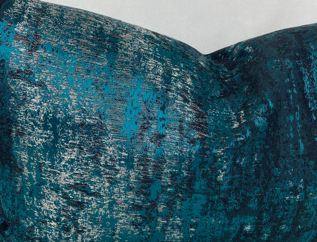 Luxury Lumbar Pillow – 24" × 12" – Aurora Peacock