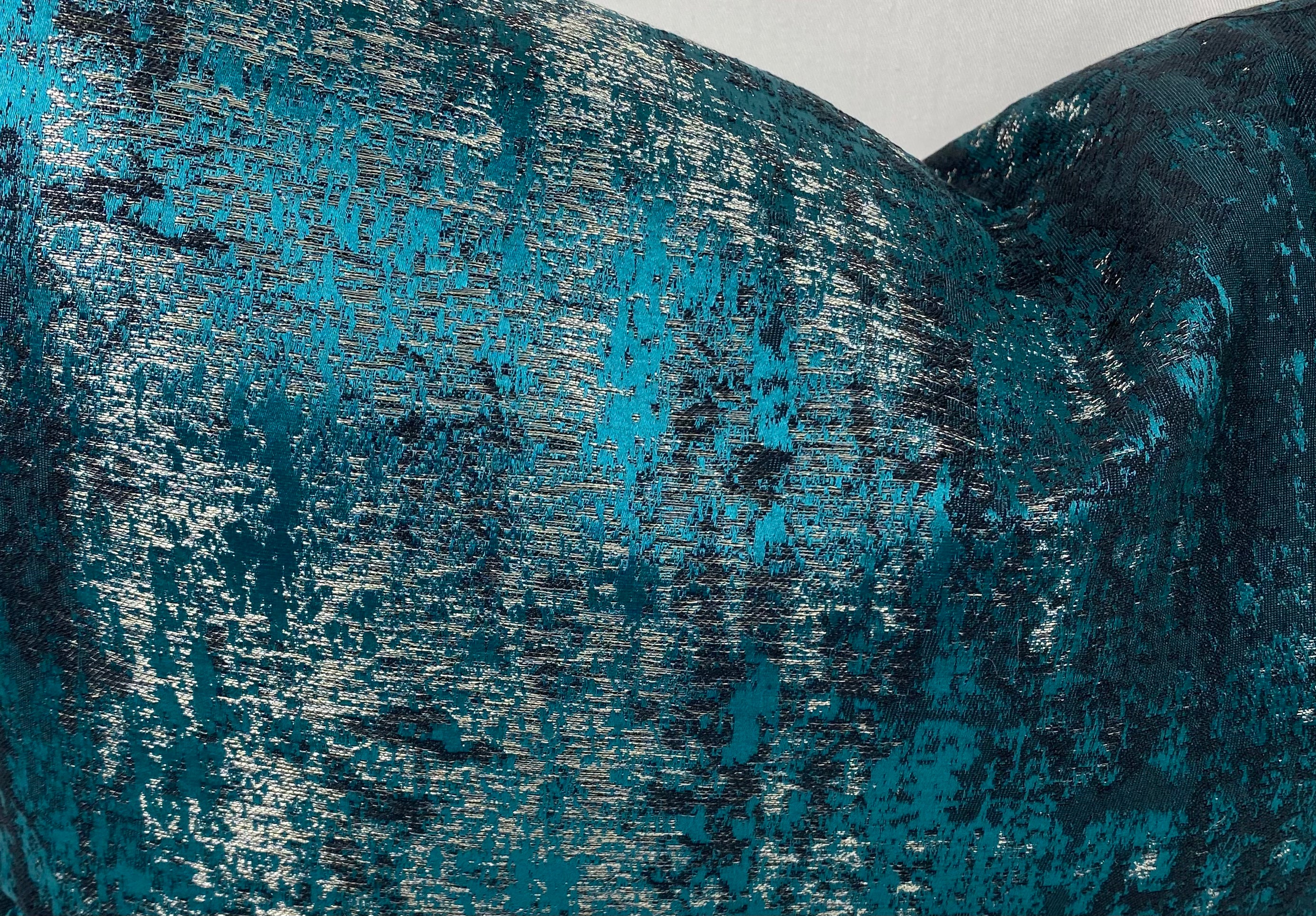 Luxury Lumbar Pillow – 24" × 12" – Aurora Peacock